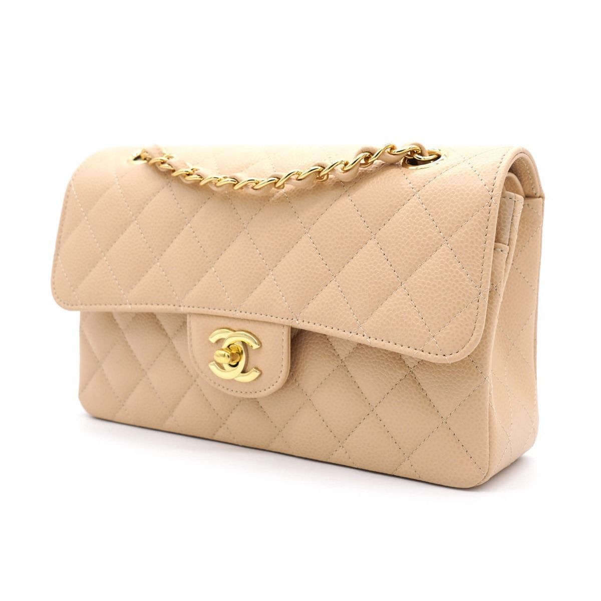 Chanel os11x0126 Size: OS / Caviar Quilted Small Double Flap Beige Size ONE SIZE - 3 Thumbnail