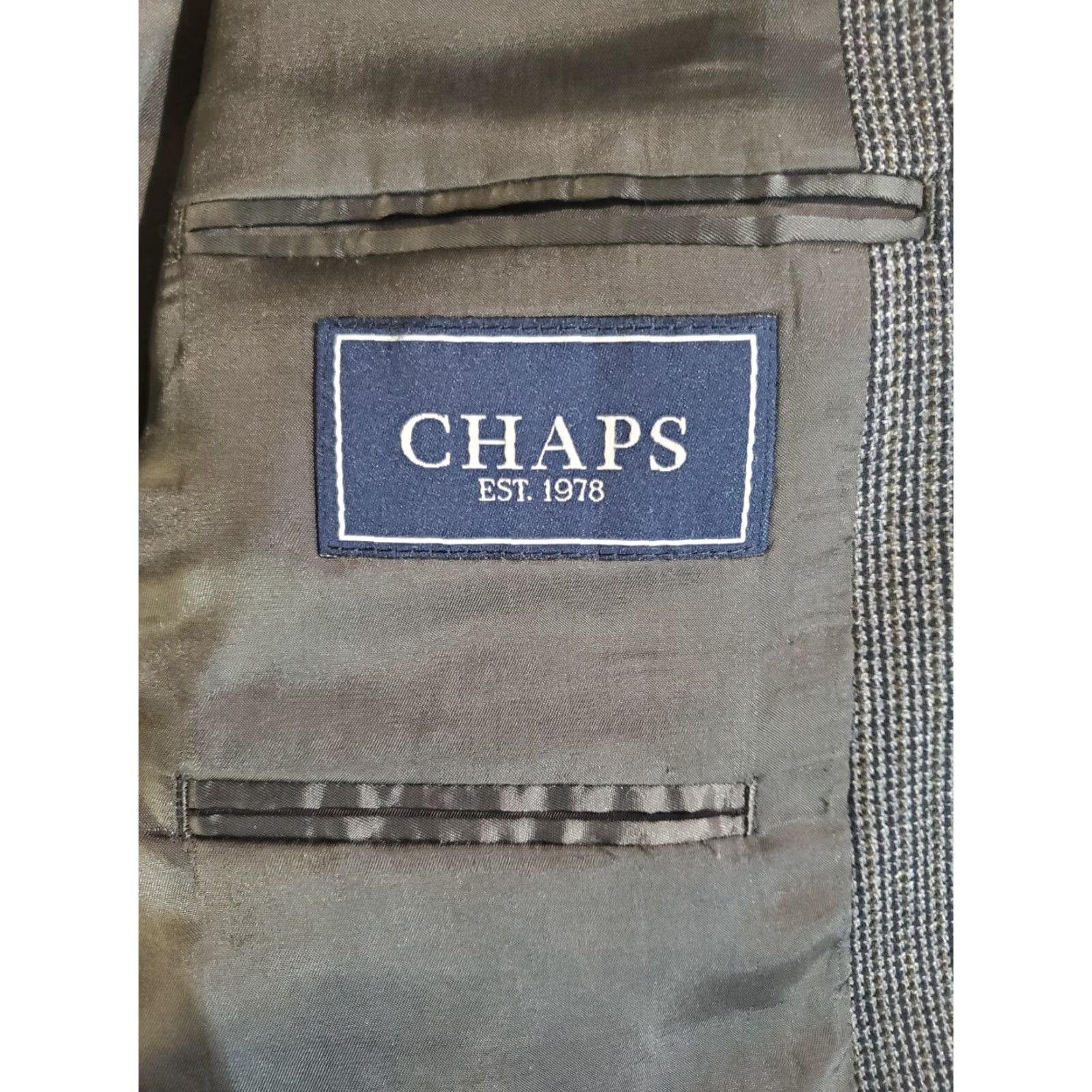 Chaps Chaps Ralph Lauren Signature Blazer Mens 44R Gray 100% Wool Sports Coat Size 44R - 4 Thumbnail