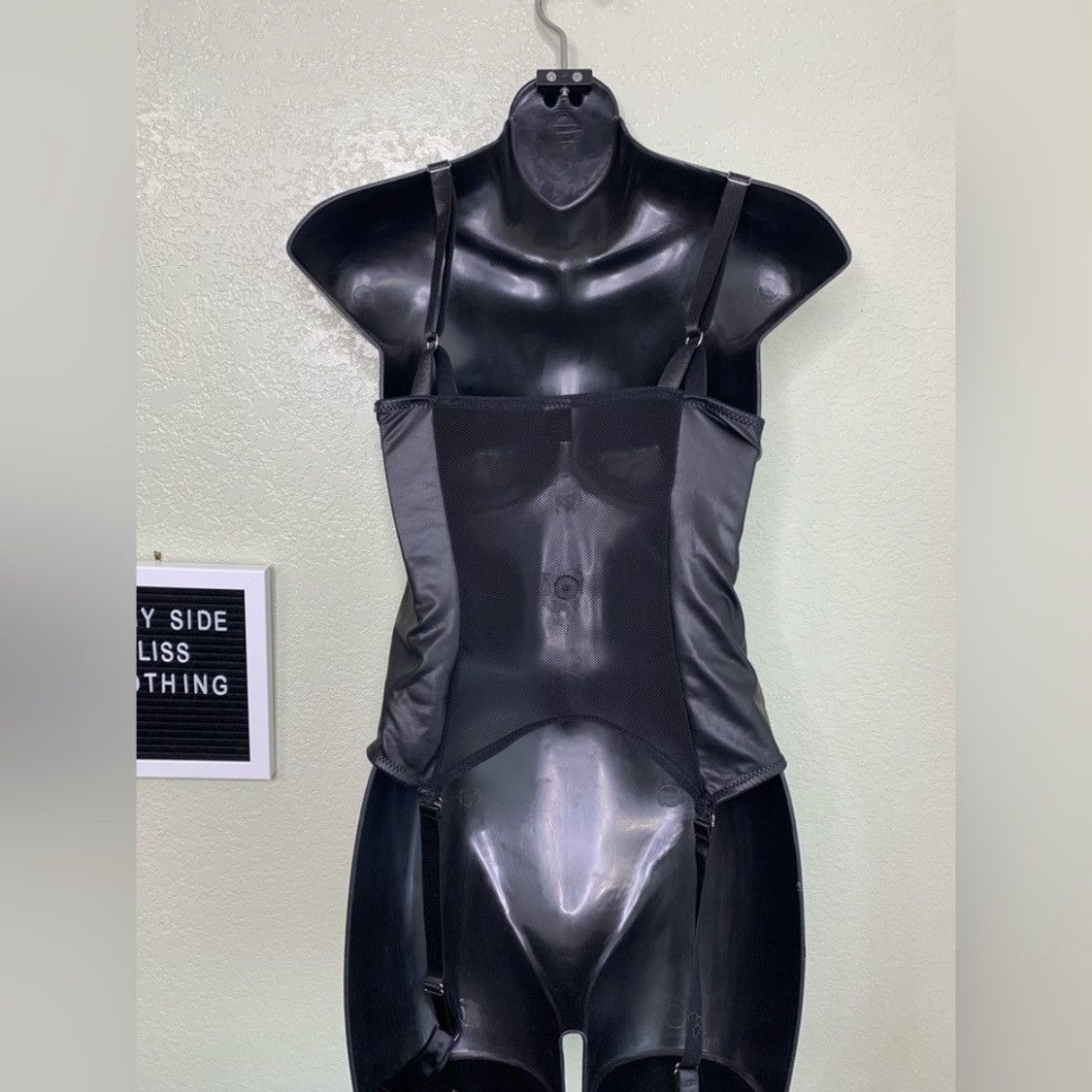 Other Fredericks Faux Leather Zip Up Corset Mesh Cups Size Small Size S / US 4 / IT 40 - 4 Thumbnail