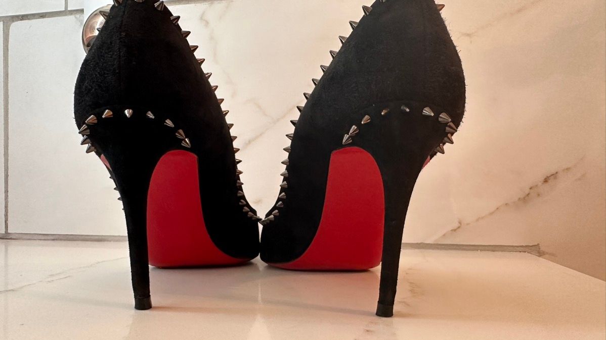 Nosy spikes leather heels Christian Louboutin Black size 40.5 EU