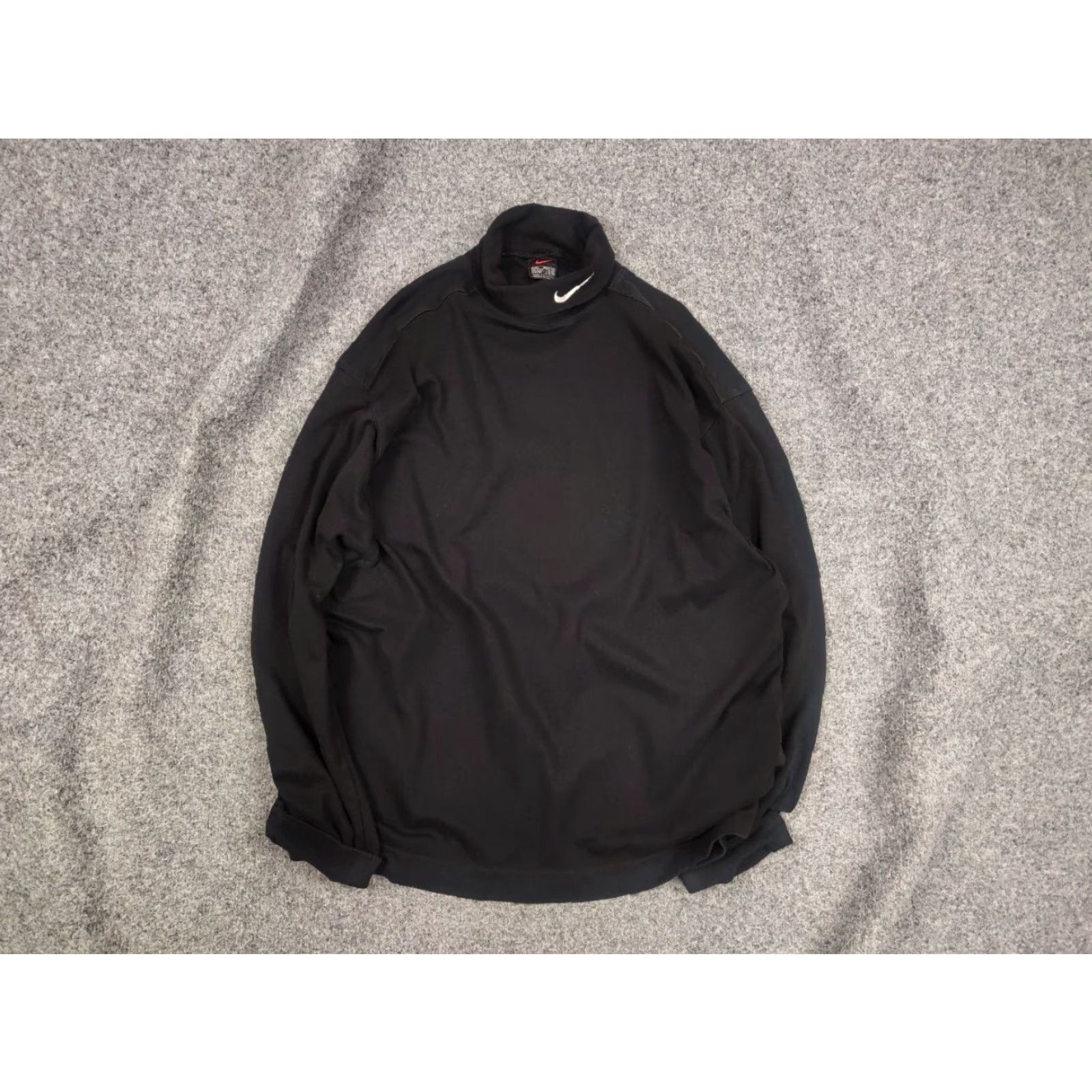 Nike VINTAGE Nike Logo Black mock check Long sleeve sweatshirt Shirt Mens L Black 90s Nike Sportswear Sweatshirt Size US L / EU 52-54 / 3 - 2 Thumbnail