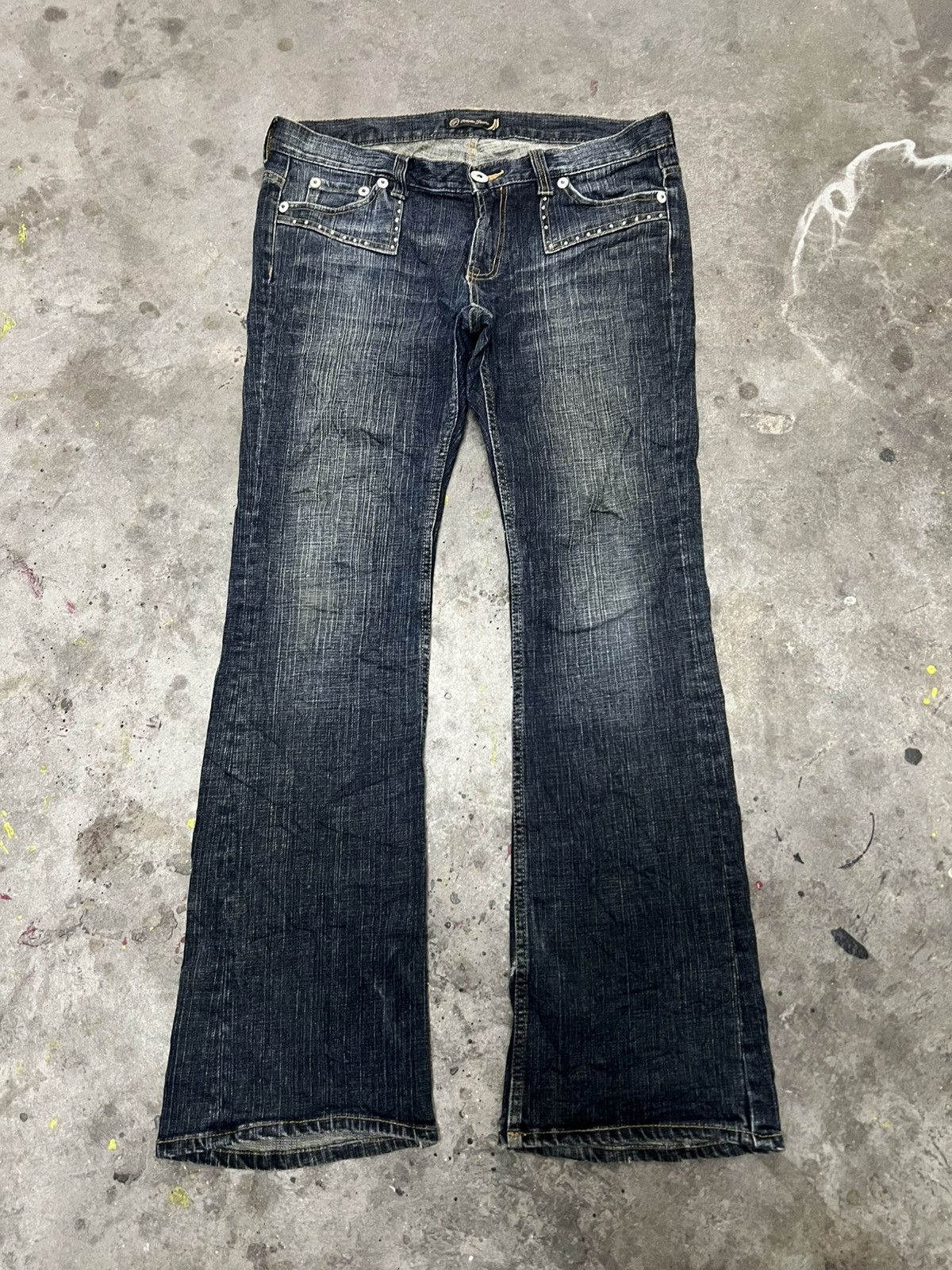 Designer × Japanese Brand FLARED🔥ORIRIN JEANS STUDED DENIM PANT Size US 32 / EU 48 - 1 Thumbnail