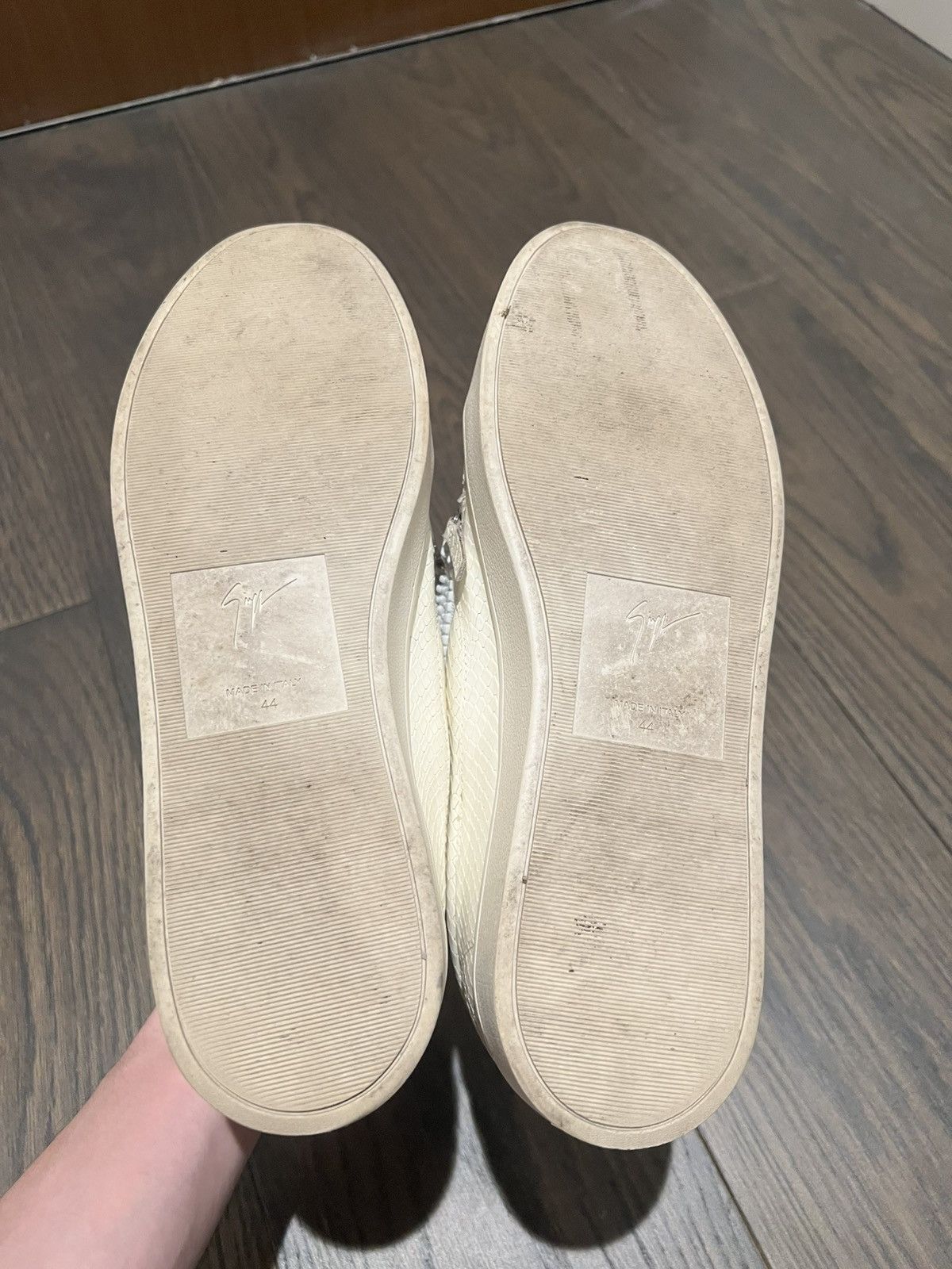 Giuseppe Zanotti Used Giuseppe Zanotti White Crocodile Embossed Sneaker Size US 11 / EU 44 - 5 Thumbnail