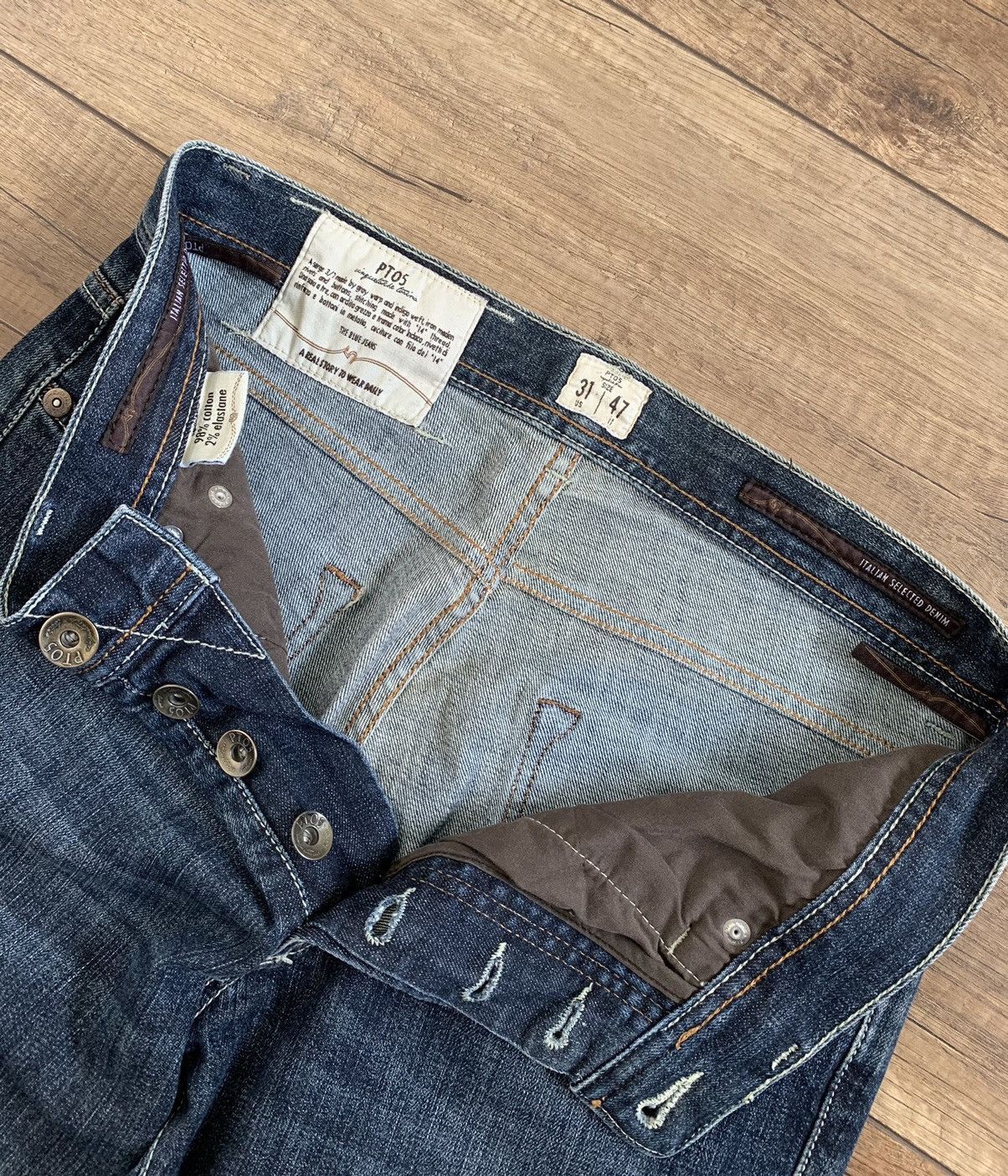 PT Torino PT05 PT01 Denim Slim Fit Washed Jeans Pants Size US 31 - 10 Thumbnail