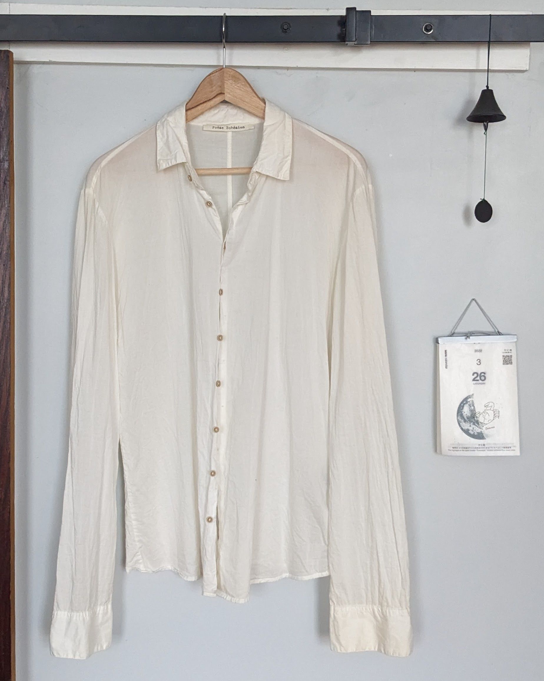image of Poeme Bohemien Cotton Shirt in White, Men's (Size Medium)