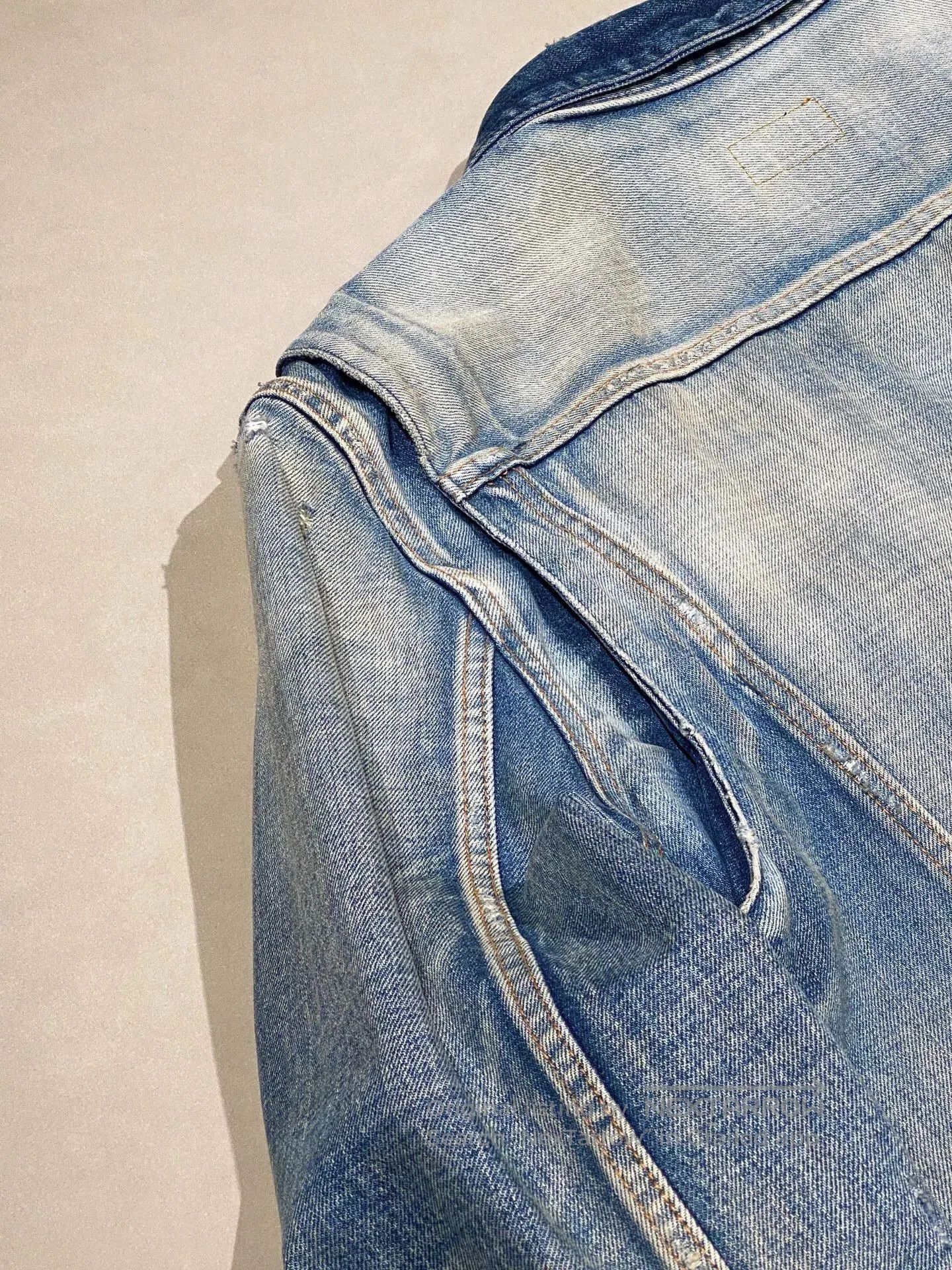 Saint Laurent Paris Saint Laurent Distressed Light Blue Denim Jacket. Size US L / EU 52-54 / 3 - 6 Thumbnail