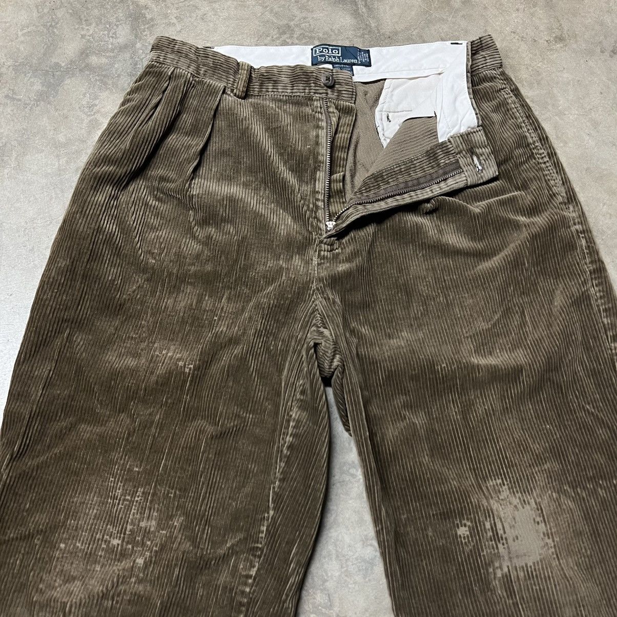 Polo Ralph Lauren × RRL Ralph Lauren × Ralph Lauren Vintage Polo Ralph Lauren Brown Distressed Corduroy Pants Size US 32 / EU 48 - 1 Thumbnail
