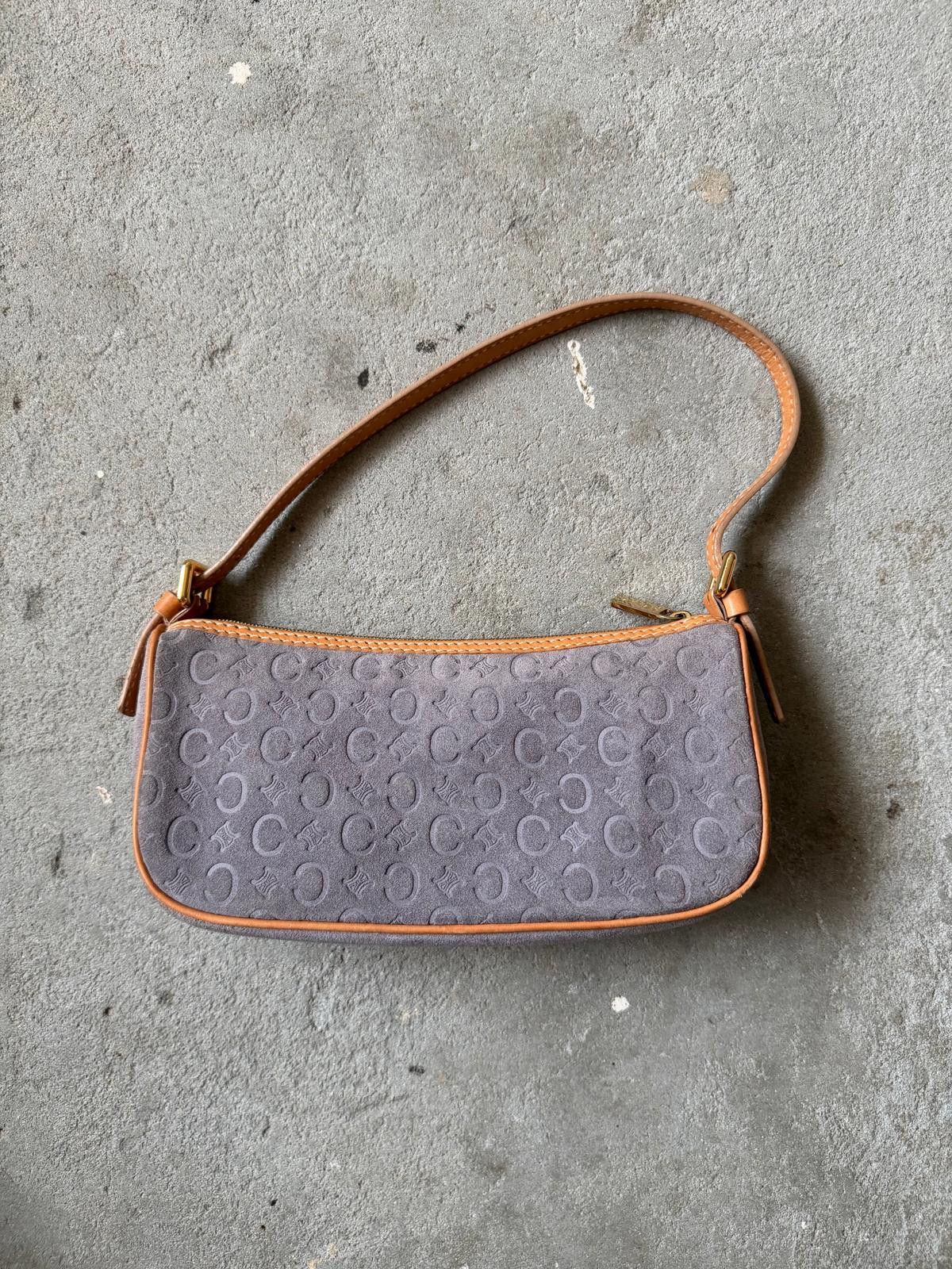 Celine Celine C Macadam Suede Shoulder Bag Purple/Beige Size ONE SIZE - 7 Thumbnail