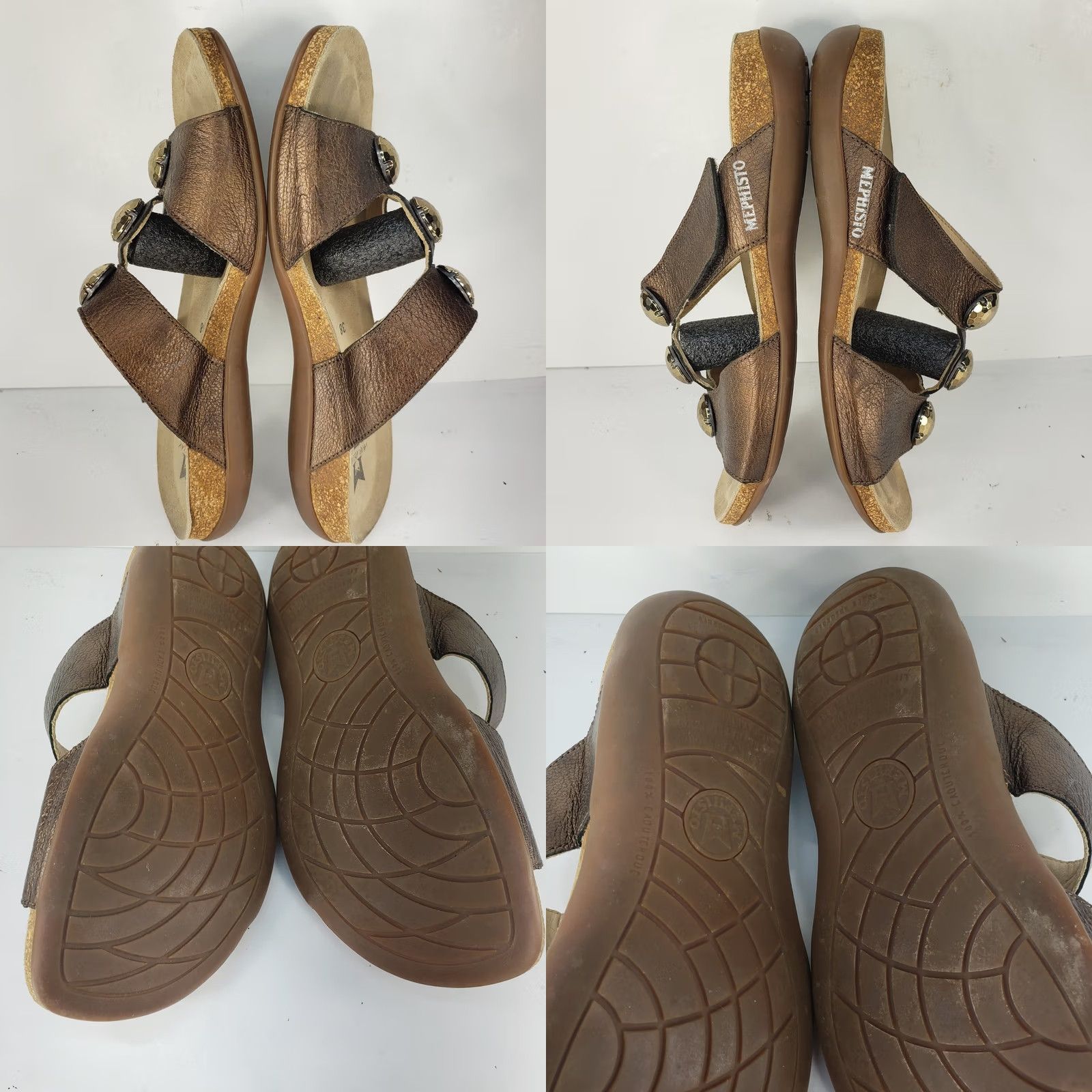 Mephisto Mephisto Sandals Strappy Jeweled Wedge Copper Women's US 7.5 EUR 38 Size US 8 / IT 38 - 9 Thumbnail