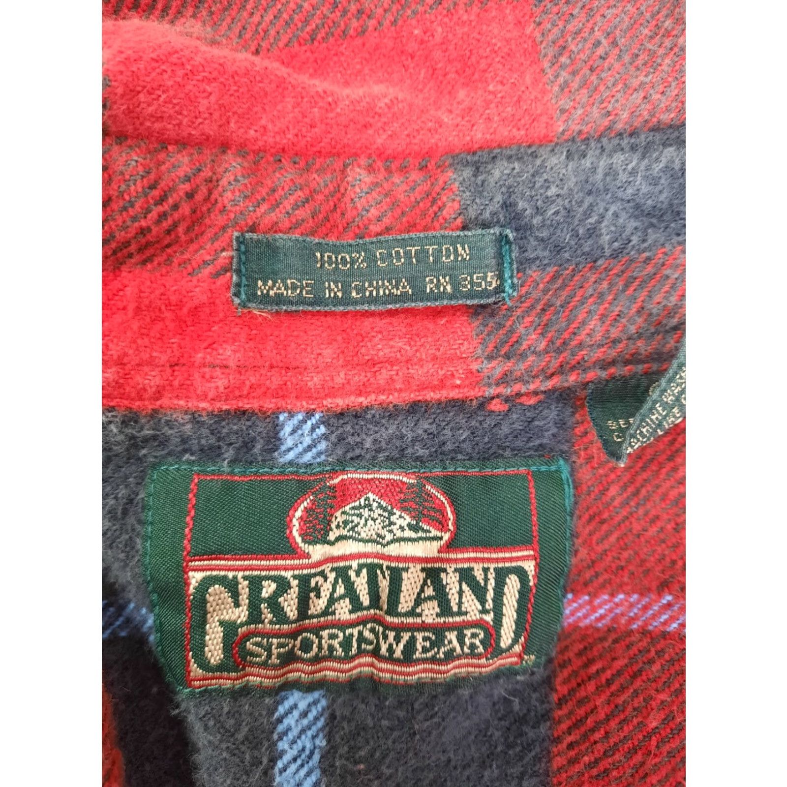 Vintage VINTAGE Greatland Shirt Plaid Flannel Button-Up Long Sleeve L Red Mens Size US L / EU 52-54 / 3 - 4 Thumbnail