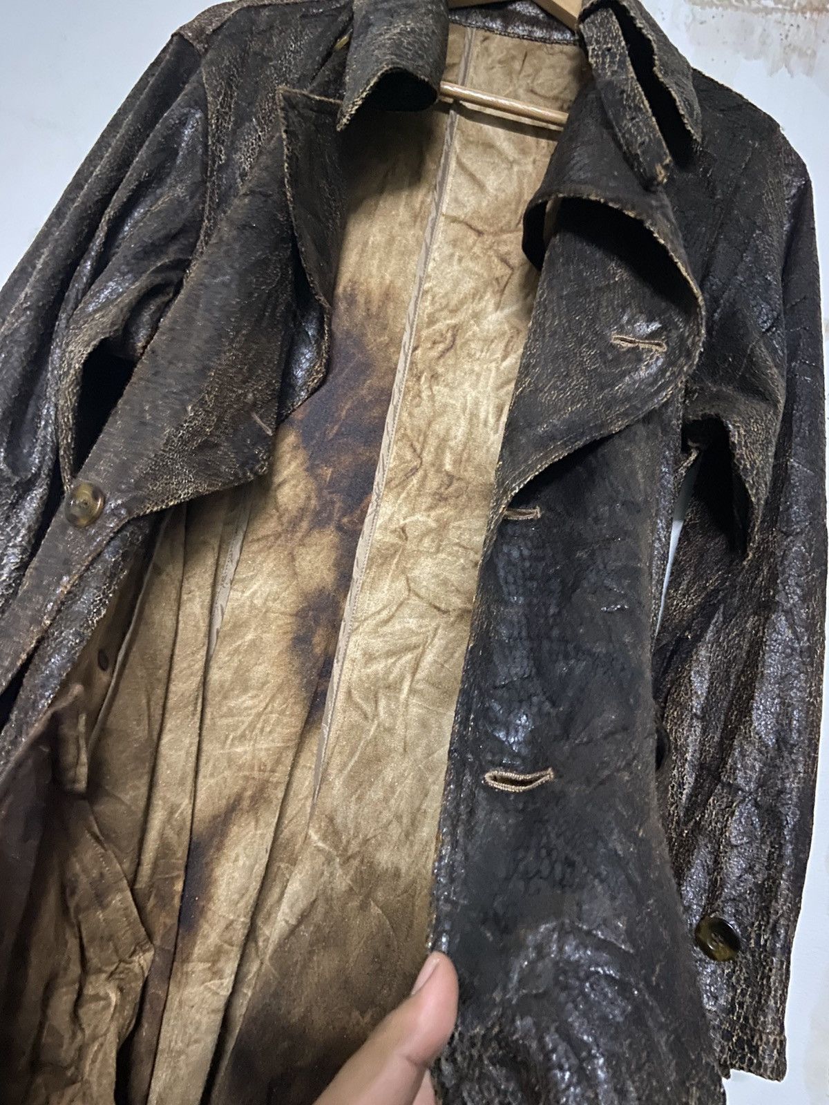 Japanese Brand RARE 🔥💥 TAKEZO TOYOGUCHI TRENCH DOUBLE BREASTED RUSTICDESIGN Size US M / EU 48-50 / 2 - 3 Thumbnail