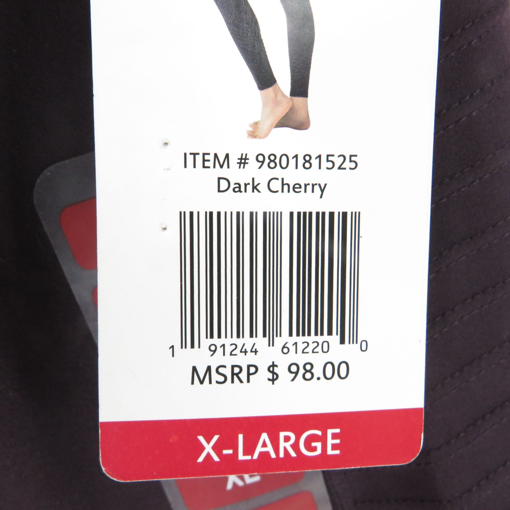 Other Active Life Women's X-Large Dark Cherry High-Waist Leggings Size 31" - 4 Thumbnail