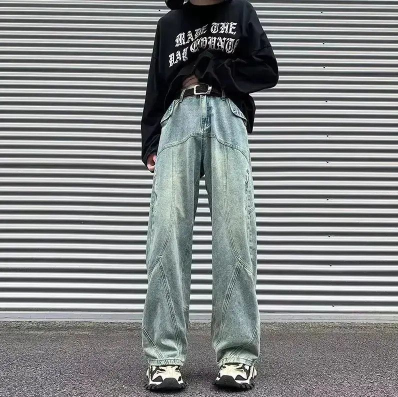Japanese Brand Blue loose wide leg straight leg jeans Size US 32 / EU 48 - 6 Thumbnail
