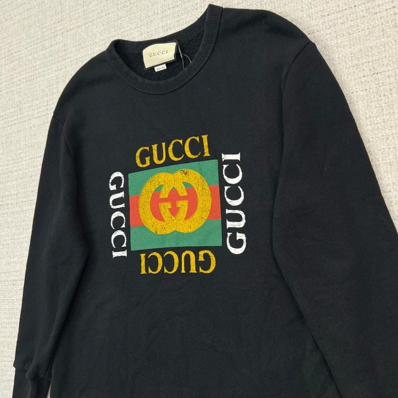 Gucci Gucci Double G square logo old destruction round-neck sweat Size US M / EU 48-50 / 2 - 5 Thumbnail