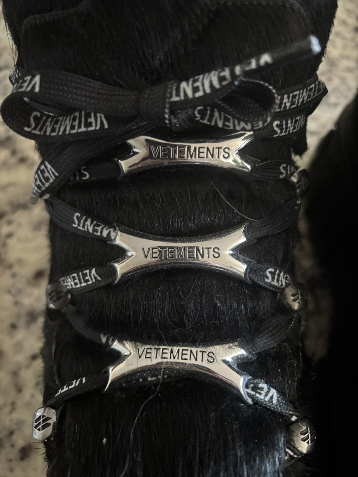 New Rock × Vetements VETEMENTS X NEW ROCKS - Pony Hair Platform Boots (NO BOX) Size US 10 / EU 43 - 3 Thumbnail