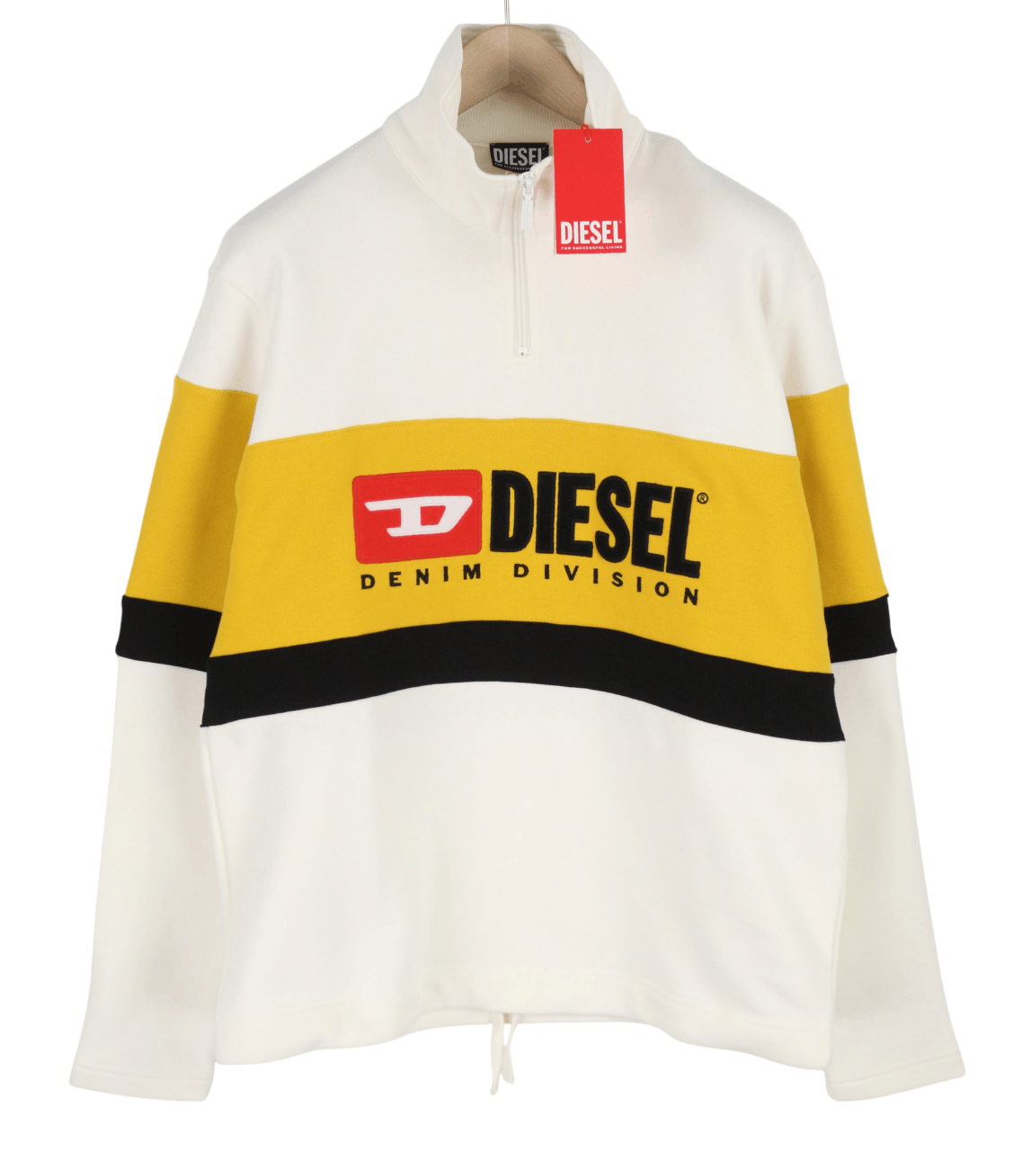 Diesel S-SAINT-DIVISION M White Half Zip Sweatshirt 40098 Size US M / EU 48-50 / 2 - 1 Thumbnail