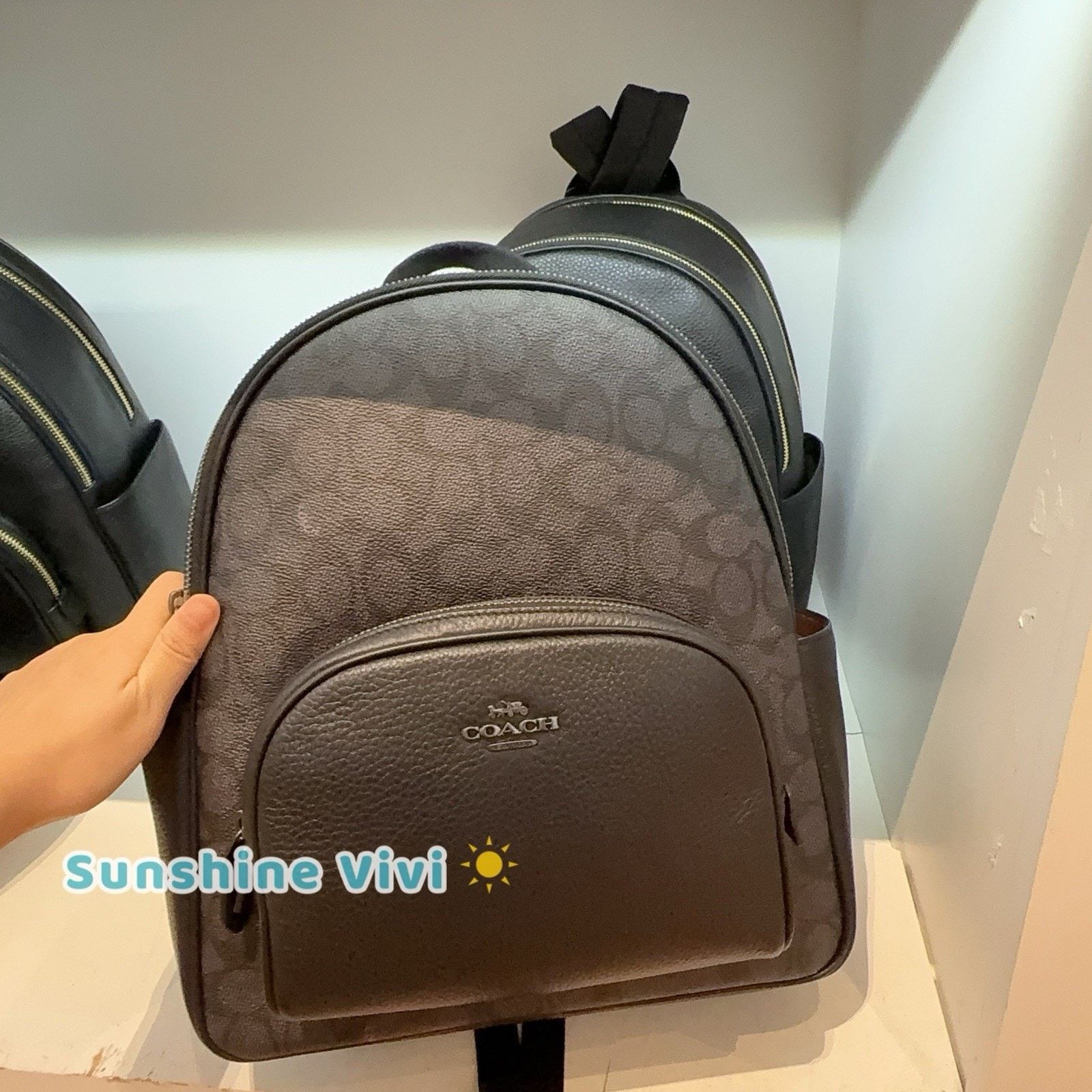 Coach NWT Coach CZ176 Court Backpack Gunmetal/Charcoal/Black Size ONE SIZE - 1 Thumbnail