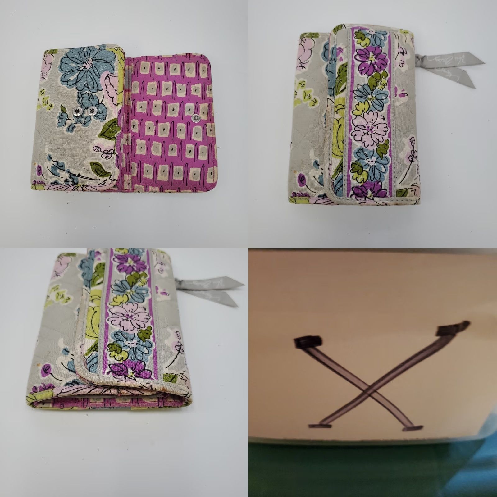 Vera Bradley Vera Bradley Trifold Wallet Watercolor Floral Cotton Quilted 3 Compartment Plus ID Slot Coin Purse Zip Wallet Womens Size ONE SIZE - 9 Thumbnail