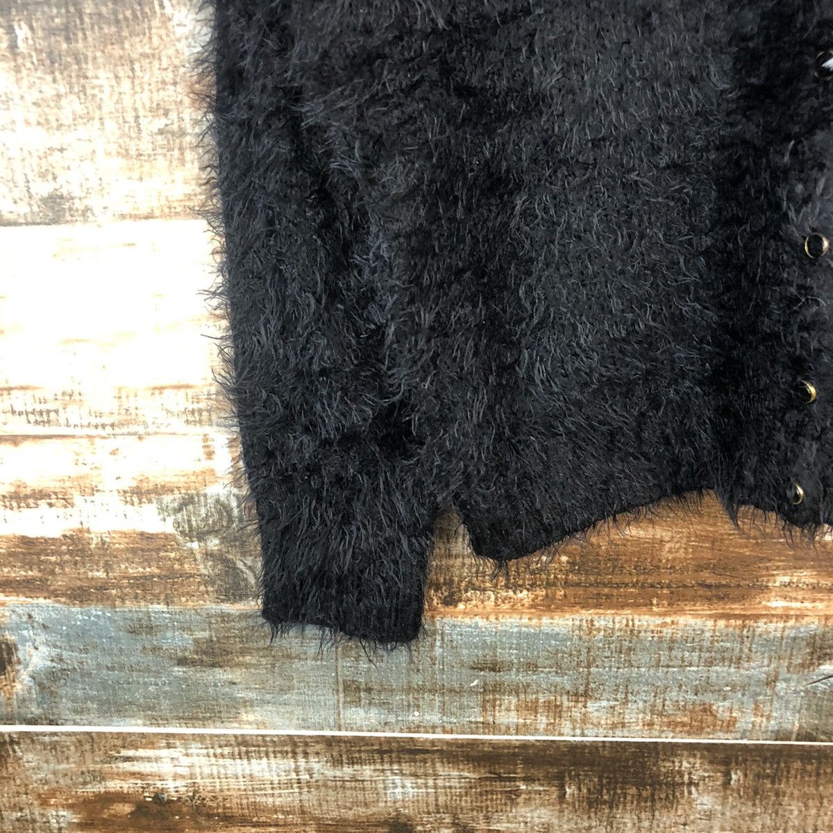 Japanese Brand DL HK Works London Black fur shaggy Mohair Knitwear #C364 Size M / US 6-8 / IT 42-44 - 7 Thumbnail