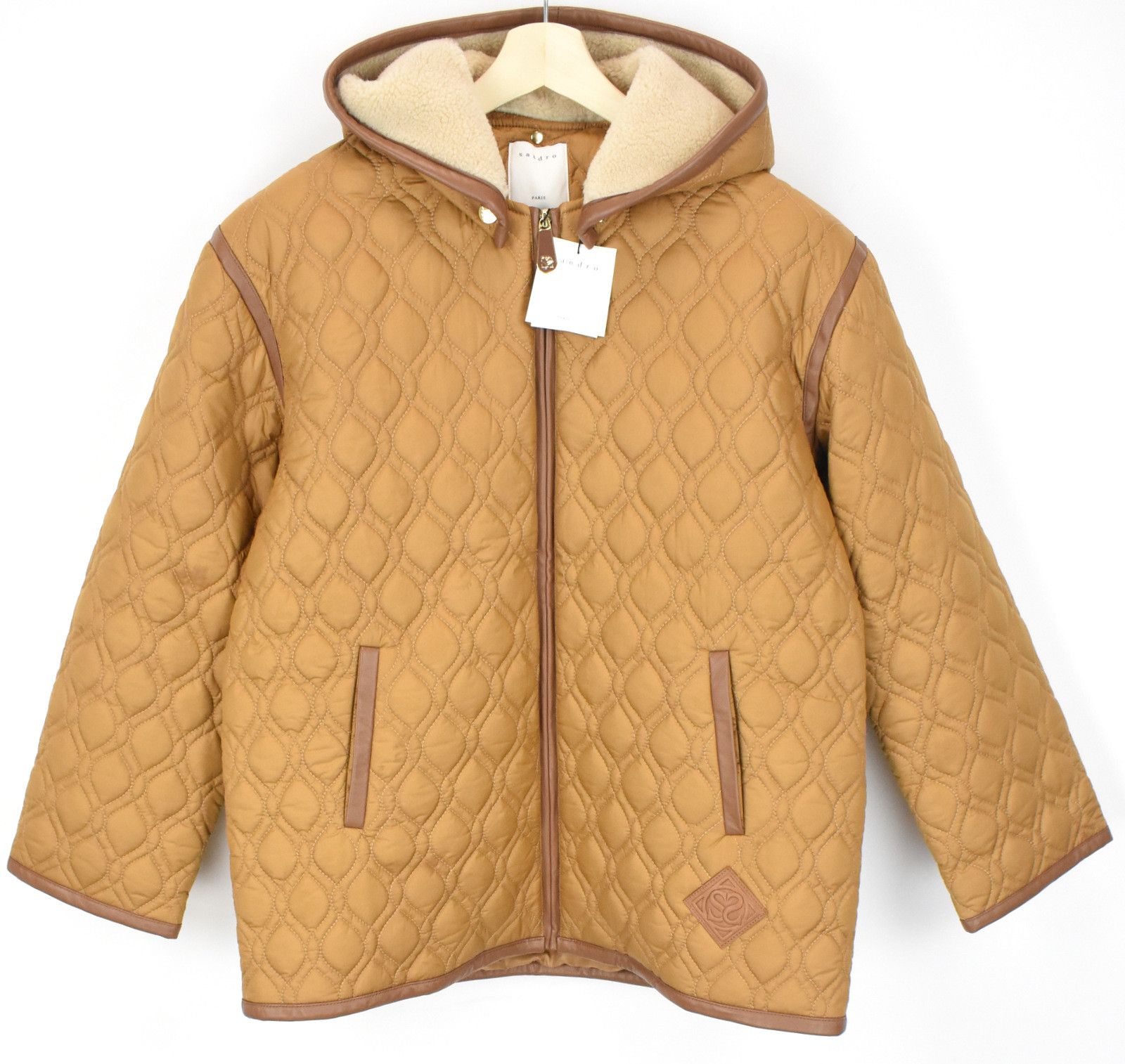 Sandro SANDRO Markle Jacket Women's EU 36 Hooded Quilted Lamb Size S / US 4 / IT 40 - 4 Thumbnail