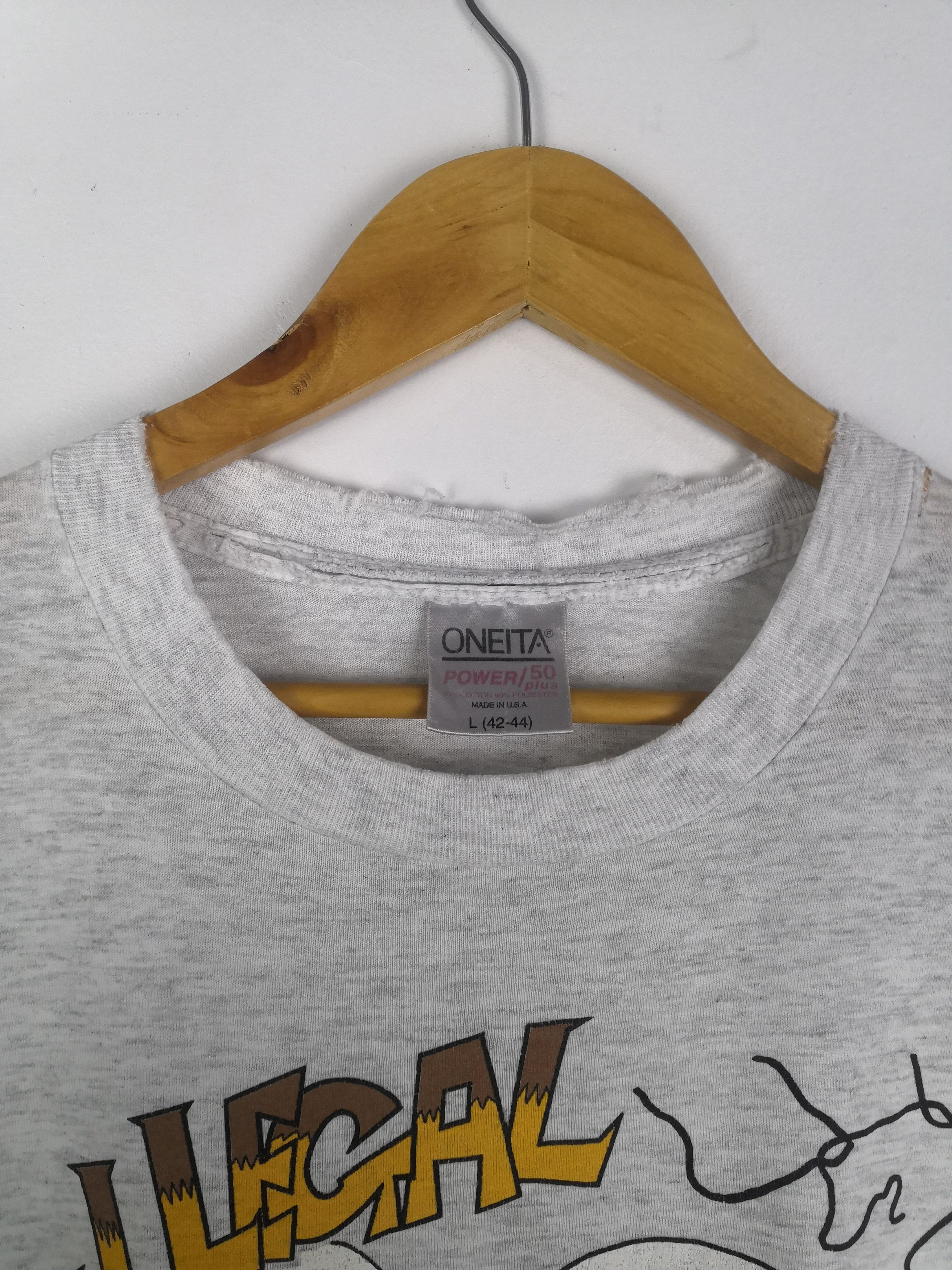 Vintage Vintage 90s Illegal Defence Shirt Funny Tee Distressed Size US L / EU 52-54 / 3 - 4 Thumbnail
