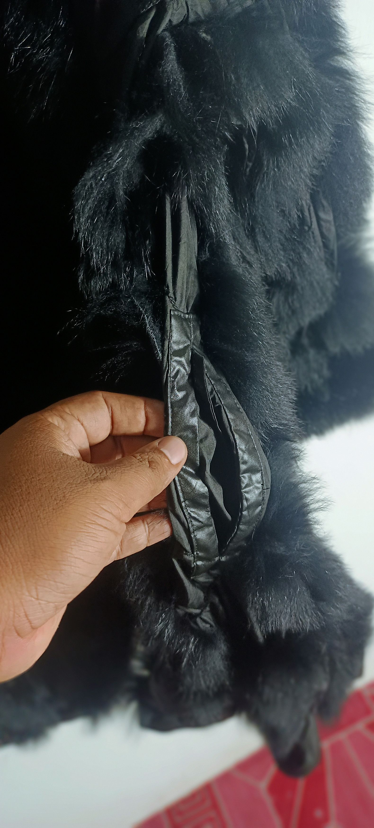 Designer RARE🔥🔥 Vintage Vertical Fur Coat Black Size L / US 10 / IT 46 - 3 Thumbnail