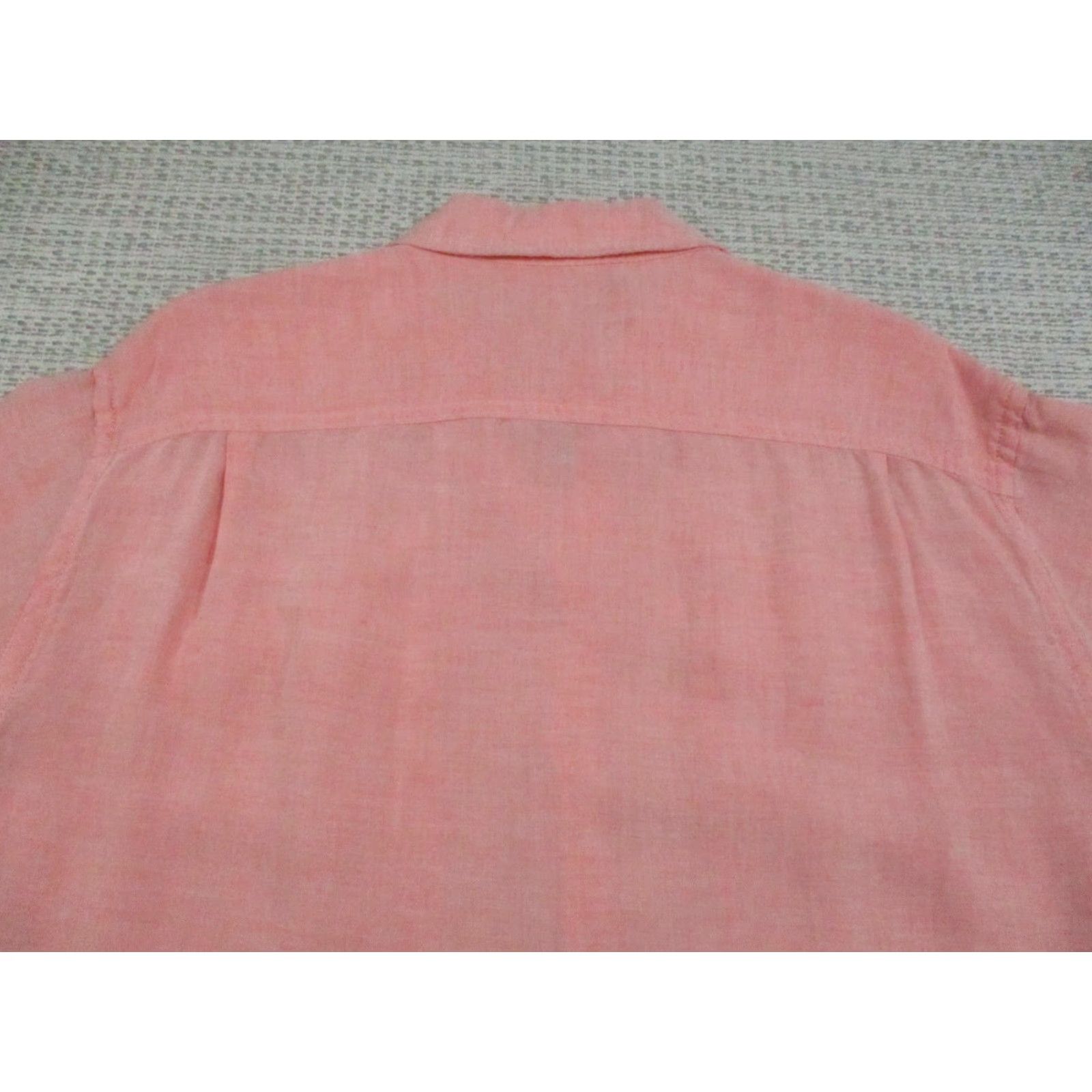 Pinko Caribbean Shirt Mens Large Pink Linen Rayon Short Sleeve Button Up Casual Shirt Size US L / EU 52-54 / 3 - 7 Thumbnail