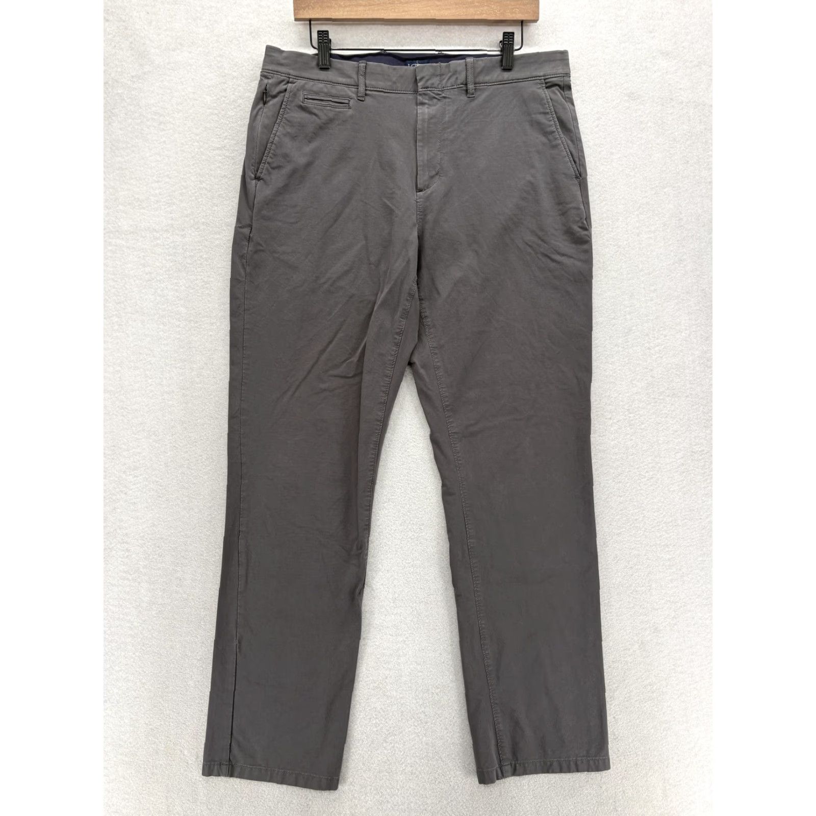J.Crew J.Crew Tech Pant 770 Chino Pants Mens 34 Gray Stretch Flat Front Zip Pockets Casual Workwear Golf Oarsman Size US 34 / EU 50 - 2 Thumbnail