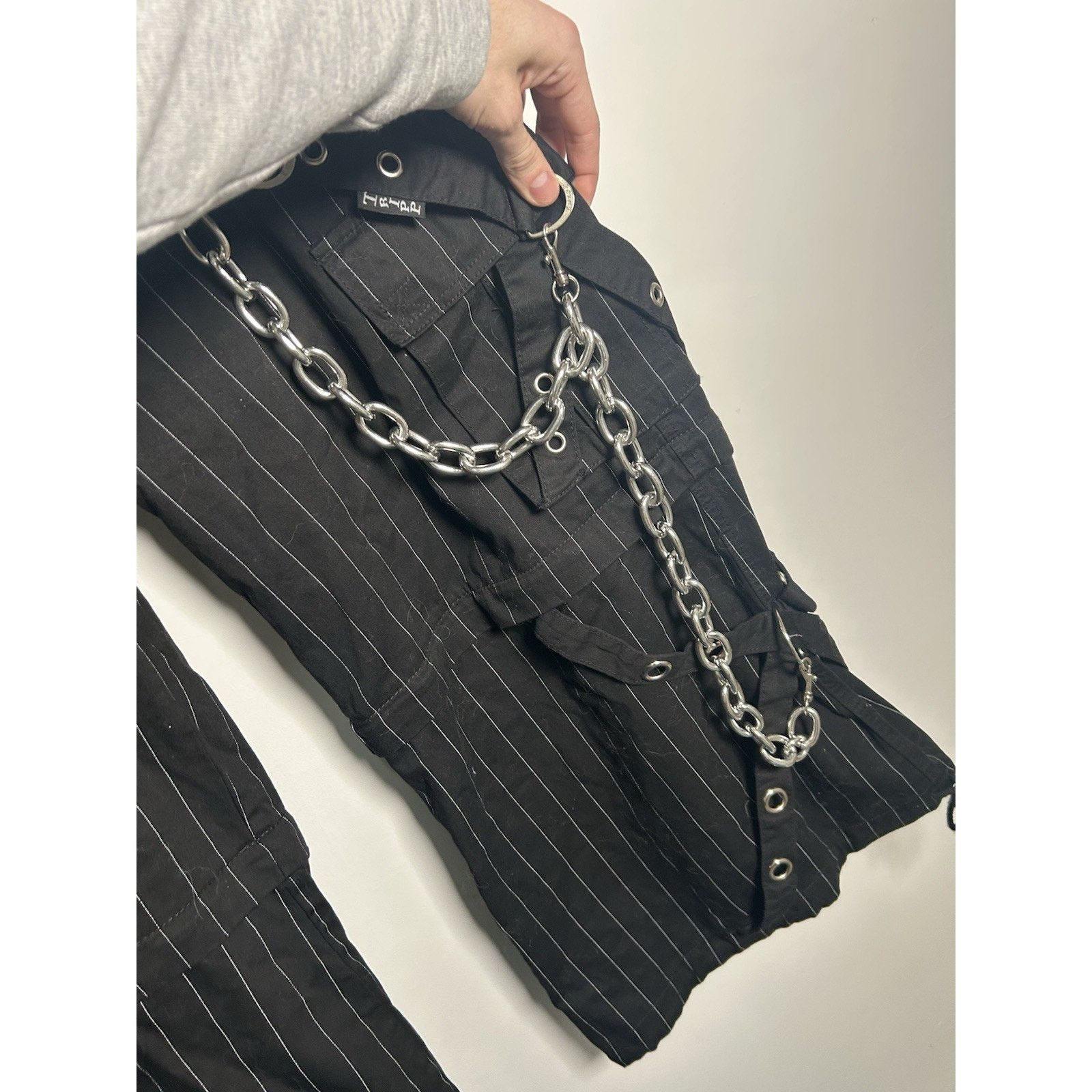 Tripp NYC Tripp NYC Godfather Chain Stripe Pants In White/ Black Large Size 36" / US 14 / IT 50 - 4 Thumbnail