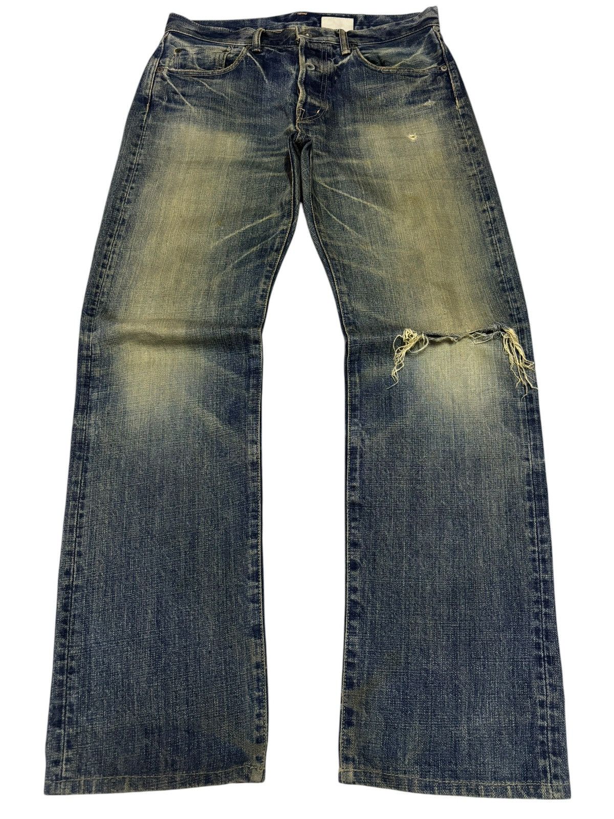 Japanese Brand × Vintage Japan Quadro Mud Washed Distressed Jeans Size US 32 / EU 48 - 1 Thumbnail