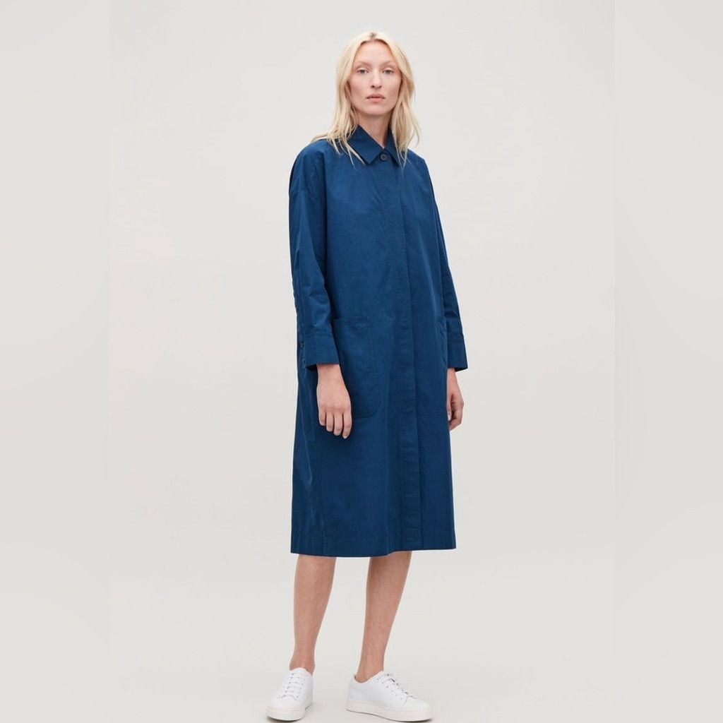 Cos COS Blue Long Jacket with Gathered Back Size 2 Size XS / US 0-2 / IT 36-38 - 5 Thumbnail