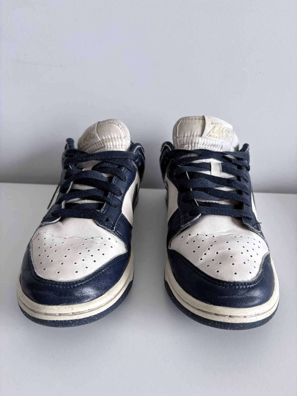 Nike Nike Dunk Low navy blue and white leather women's size 37.5 Size US 7.5 / IT 37.5 - 2 Thumbnail