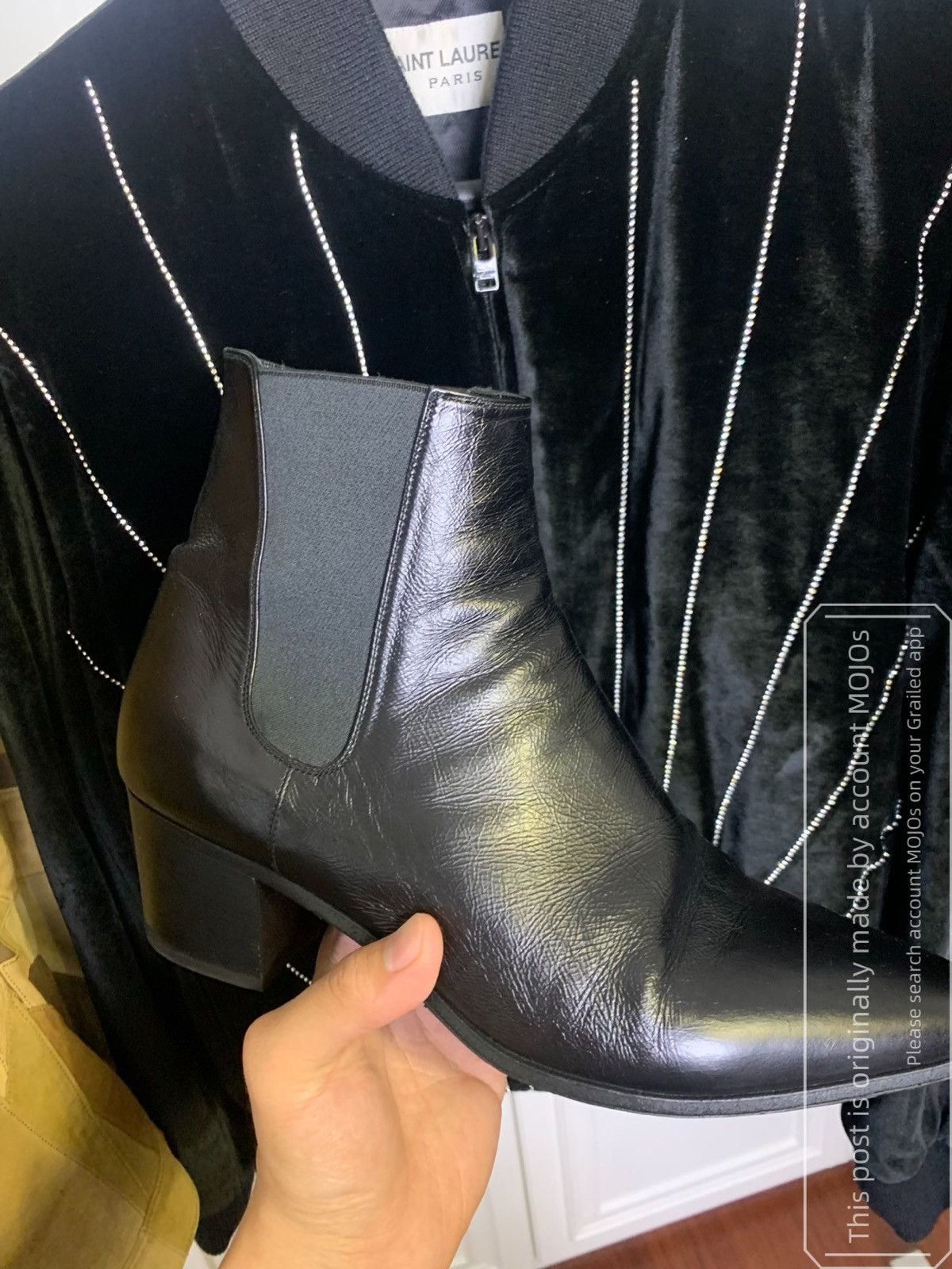 Saint Laurent Paris 19SS Runway Studded Dakota Chelsea Boots sz41