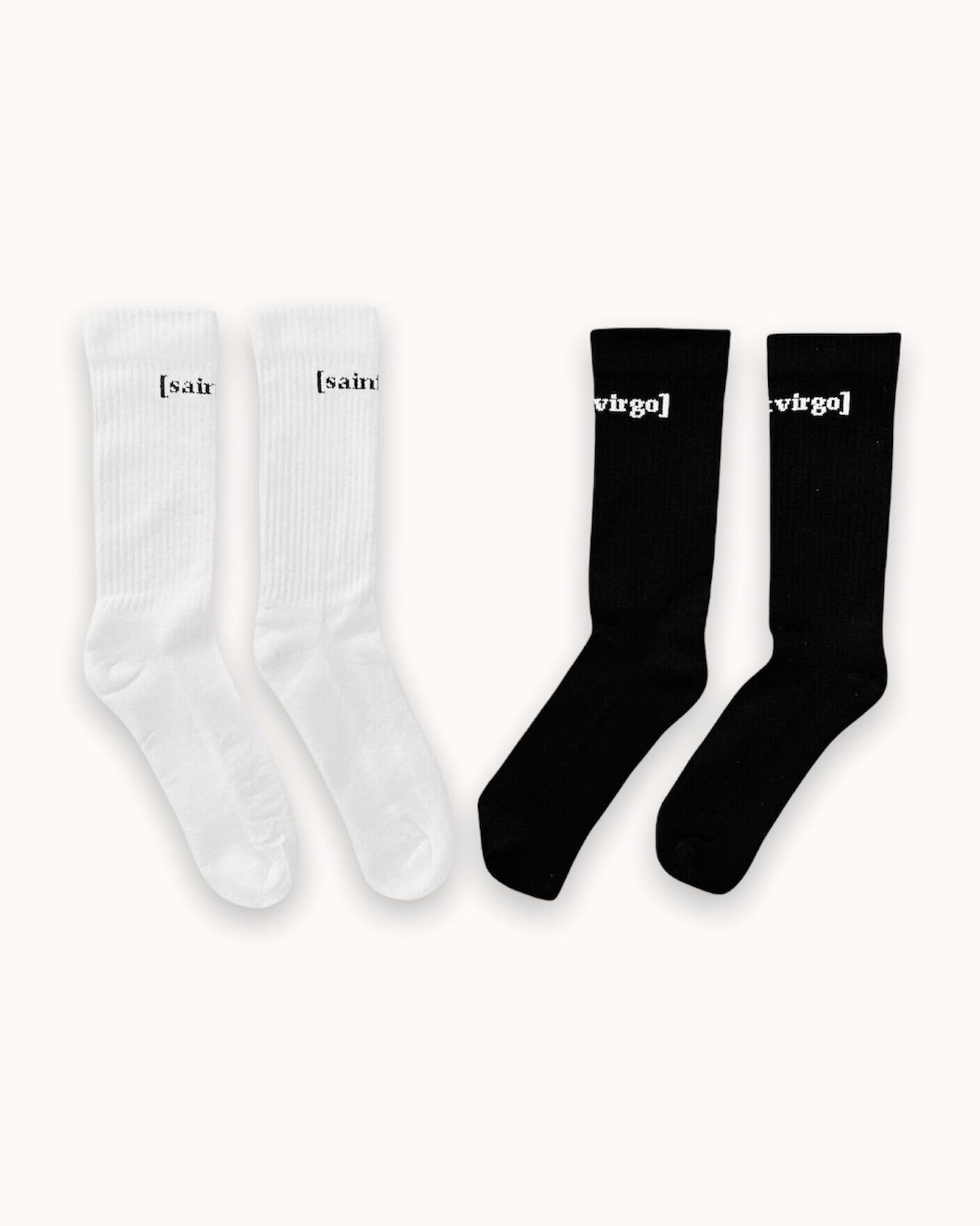 Other NWT Saint Virgo Logo Socks 2-Pack - Black & White / Unisex Size ONE SIZE - 1 Thumbnail