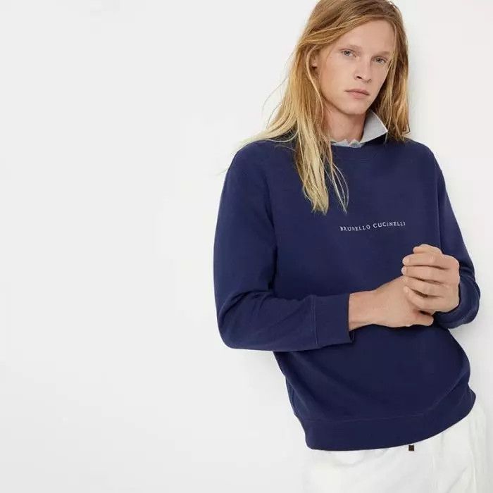 Brunello Cucinelli o1la1rc1a0425 Sweatshirt in Blue Size US S / EU 44-46 / 1 - 4 Thumbnail
