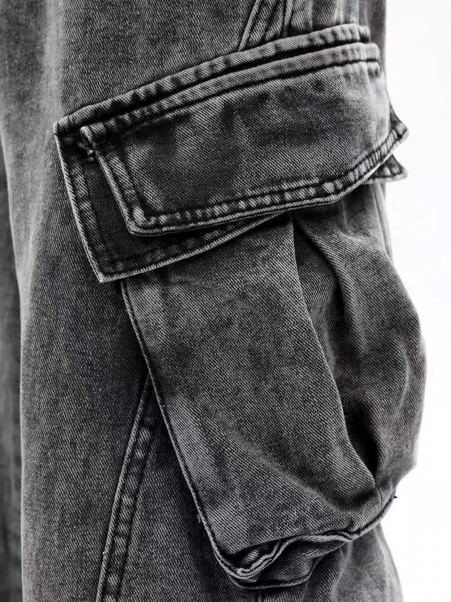 Japanese Brand × Jean Retro washed distressed stacked cargo jeans Size US 34 / EU 50 - 4 Thumbnail