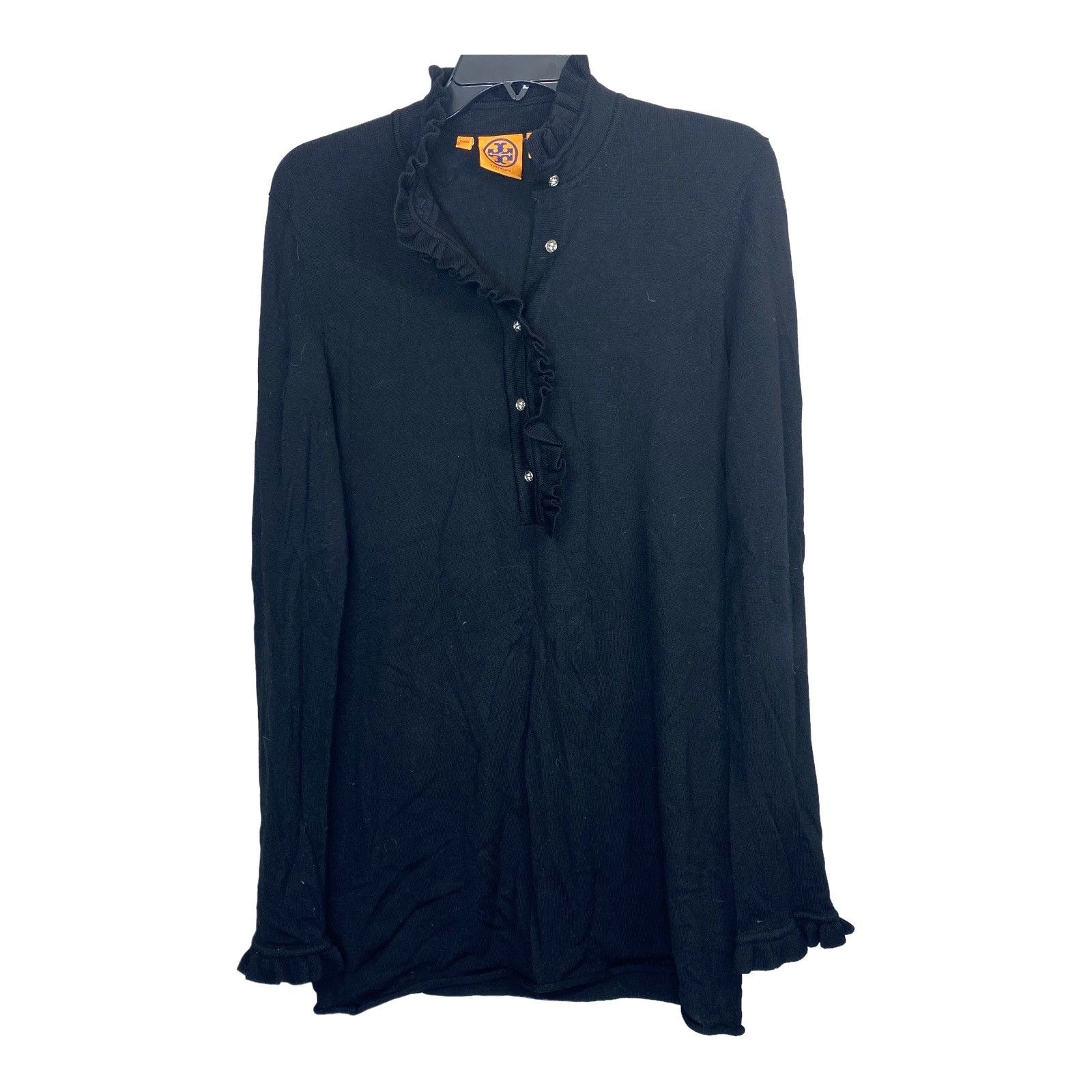 Tory Burch Tory Burch Wool Pullover Tunic Sweater Buttons Black Medium Size M / US 6-8 / IT 42-44 - 2 Thumbnail