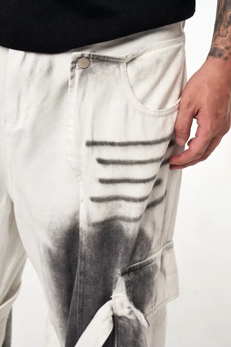 Jean × Vintage Streetwear Design Splashed Straps Multi Pocket Jeans Size US 32 / EU 48 - 6 Thumbnail
