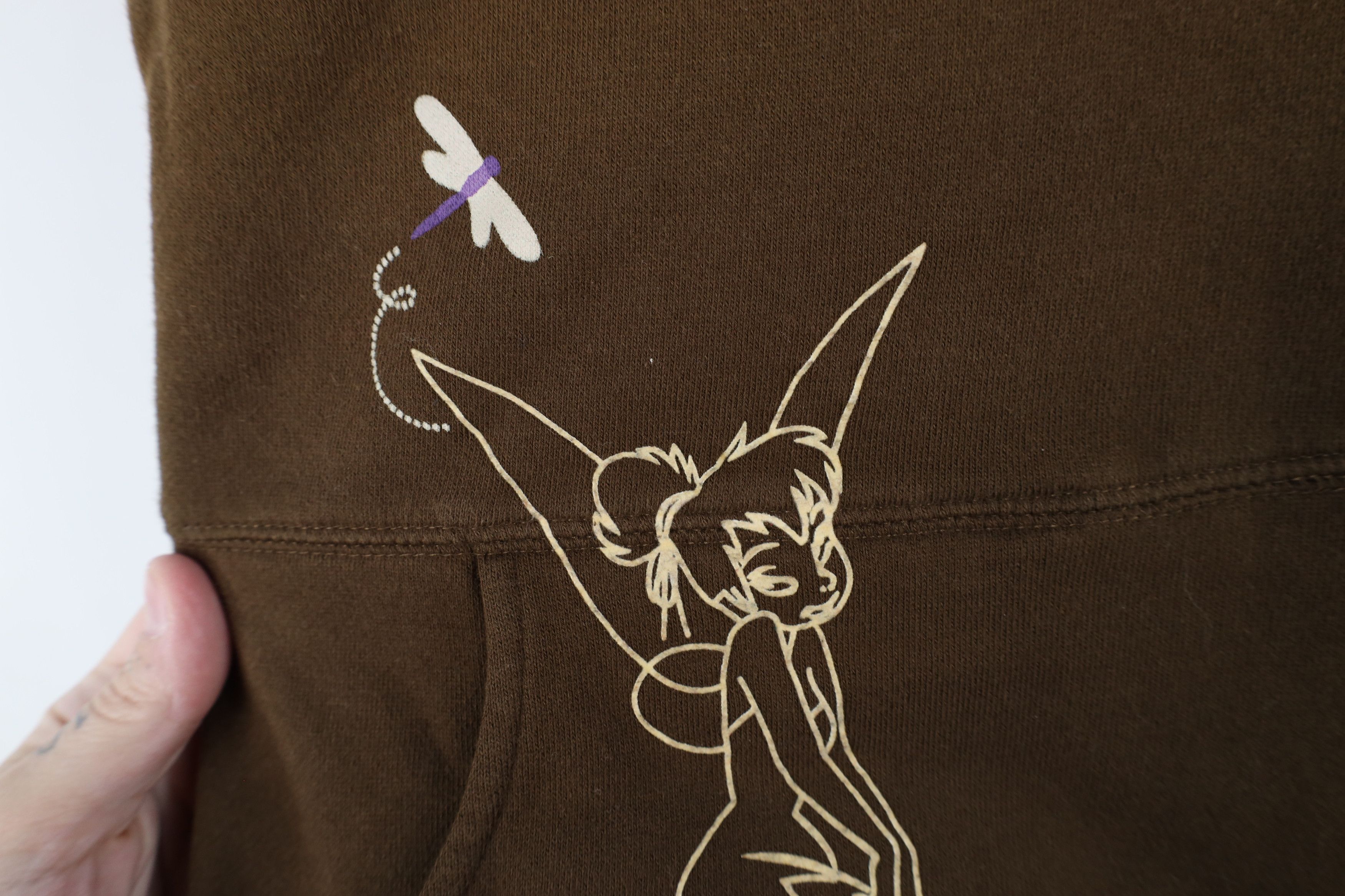 Disney × Vintage Vintage 90s Disney Fairy Tinker Bell Hoodie Sweatshirt Size M / US 6-8 / IT 42-44 - 5 Thumbnail