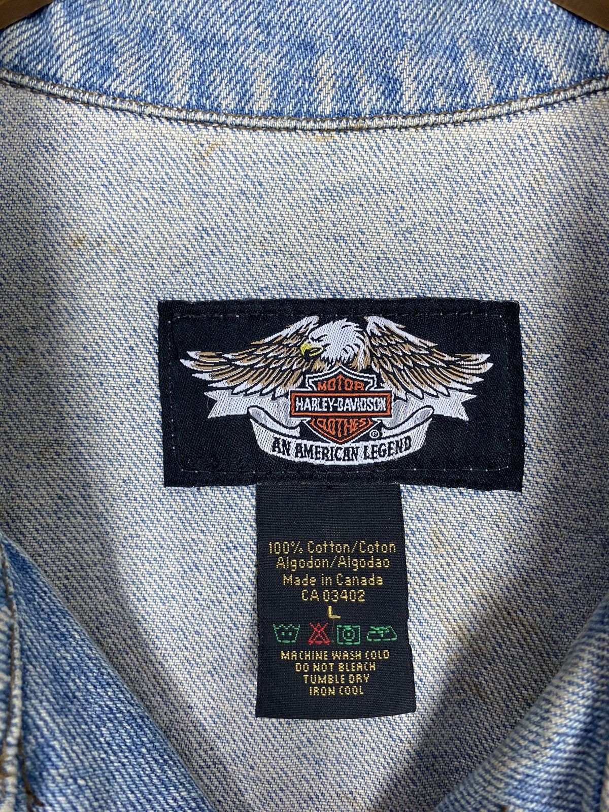 Harley Davidson Vintage Harley Davidson Denim Trucker Vest Big Logo Canada Size US L / EU 52-54 / 3 - 9 Thumbnail