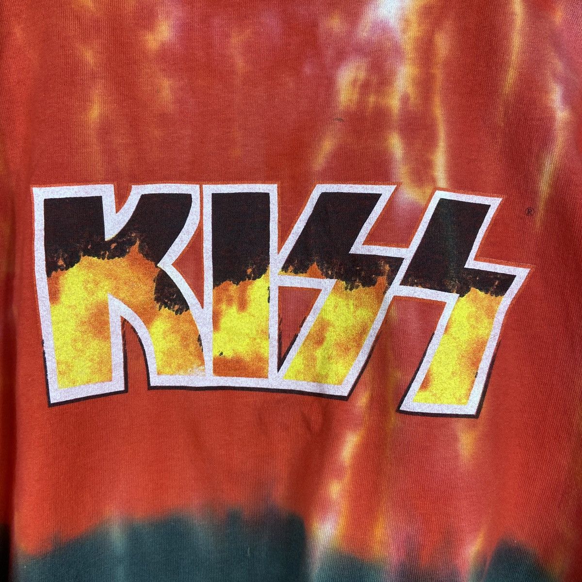 Band Tees Vintage 2000 KISS Band Fire and Smoke Tie-Dye T-Shirt Size US XL / EU 56 / 4 - 7 Thumbnail
