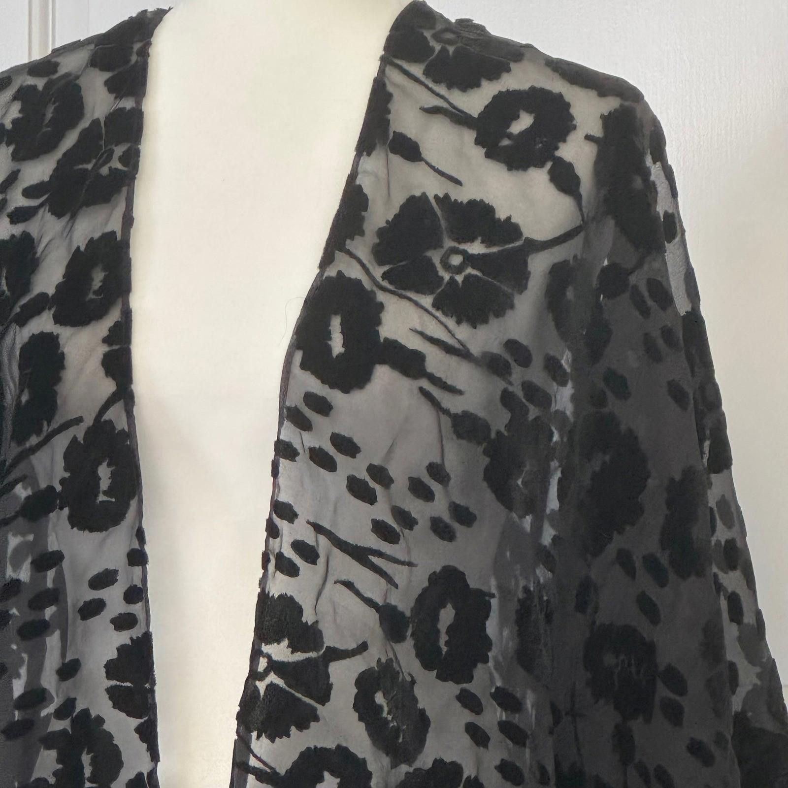 Other Rock Flower Paper Black Velvet Burnout Kimono Wrap One Size Size ONE SIZE - 10 Thumbnail