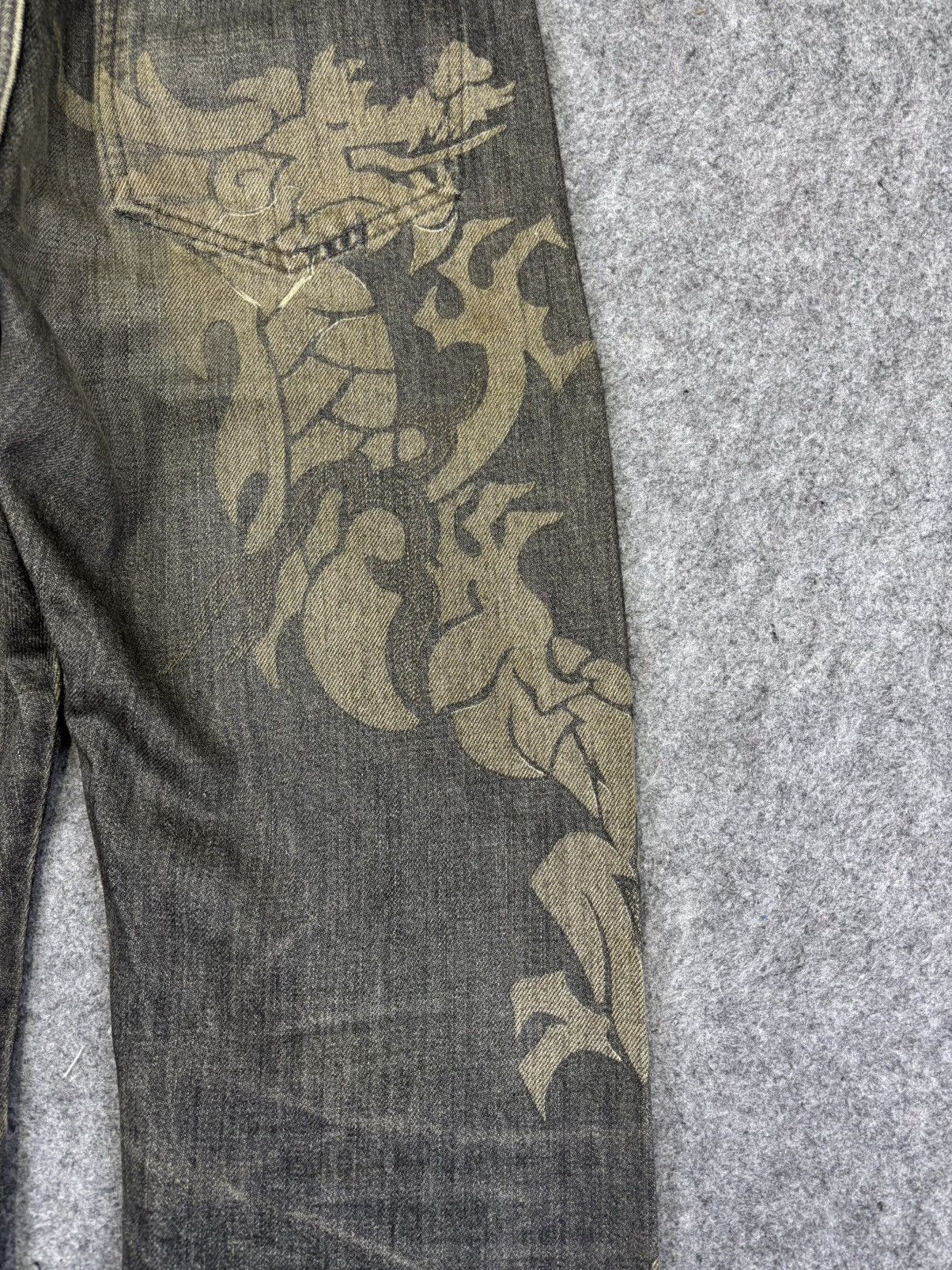 Japanese Brand 💥Artisanal💥Archival Marquis Twin Dragon Mural Denim F972 Size US 32 / EU 48 - 14 Thumbnail