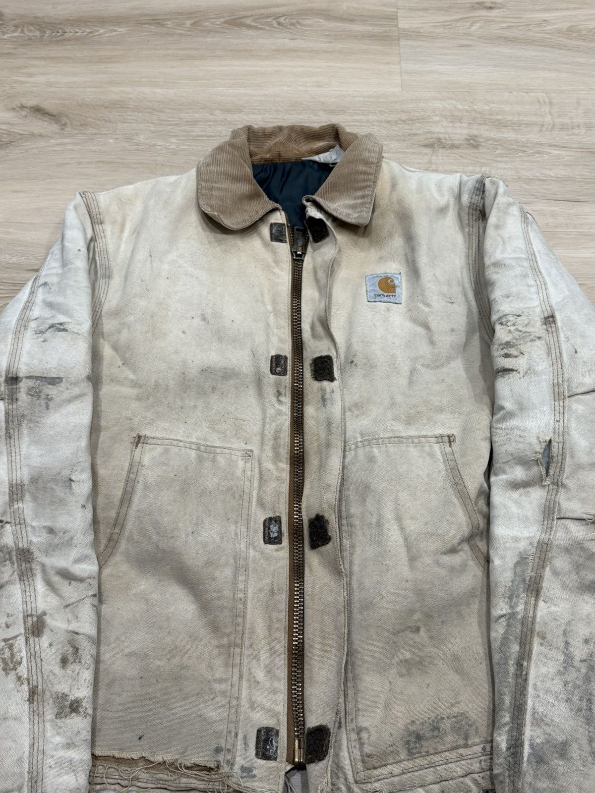 Carhartt Vintage 80s Carhartt Detroit Style Jacket (Thrashed) Size US L / EU 52-54 / 3 - 8 Thumbnail