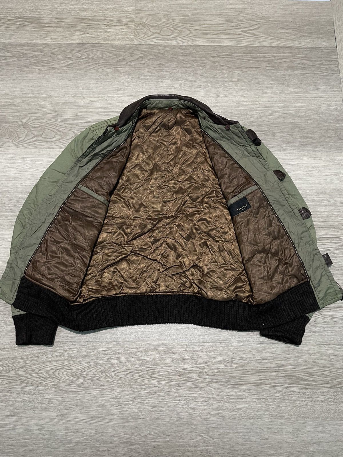 Japanese Brand × Panicale × Vintage panicale italy vintage MA-1 bomber Jacket mix leather Size US L / EU 52-54 / 3 - 8 Thumbnail