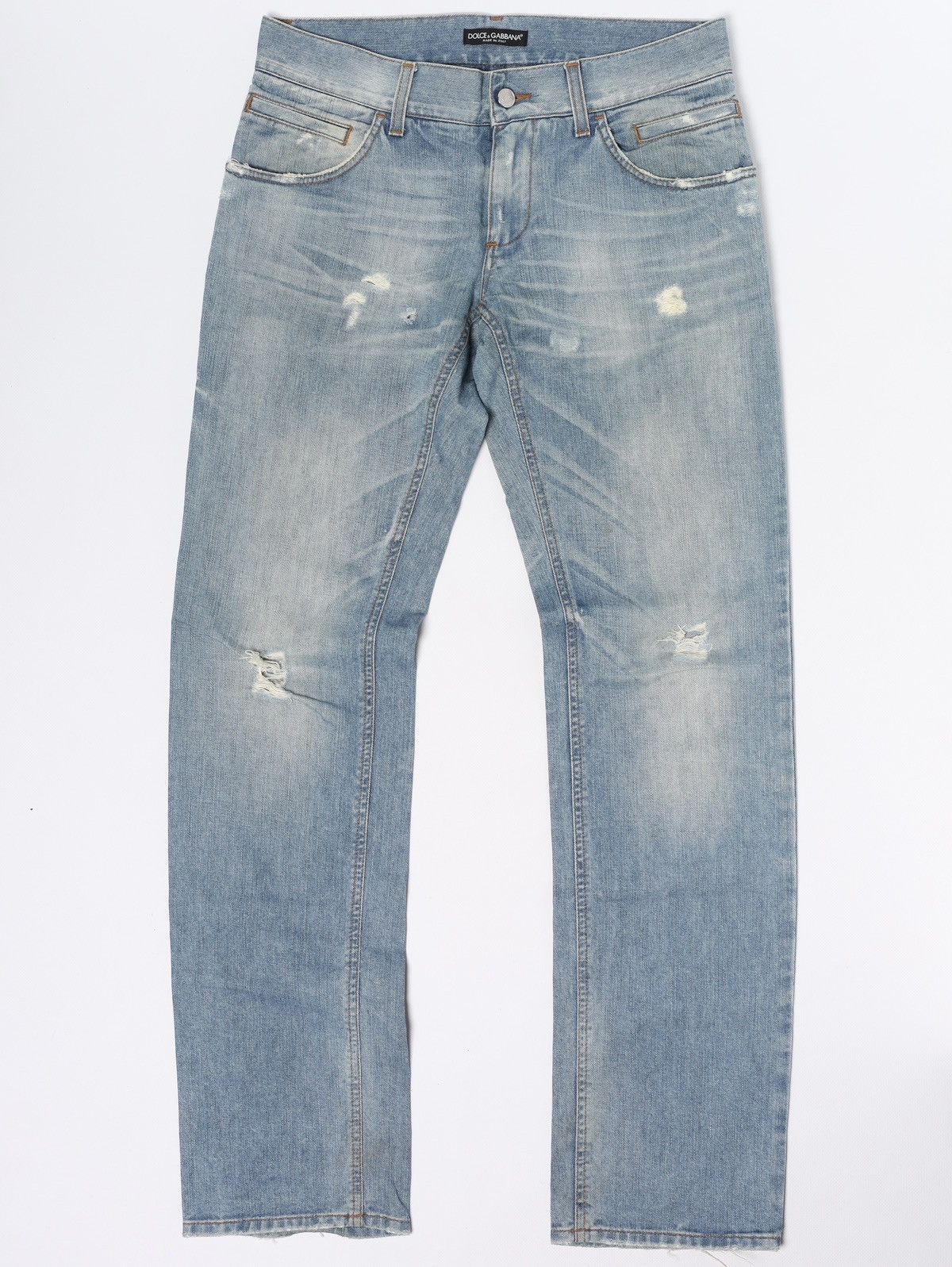 Dolce & Gabbana Dolce Gabbana Jeans Denim Pants Distressed Fade Metal Logo Size US 30 / EU 46 - 1 Thumbnail