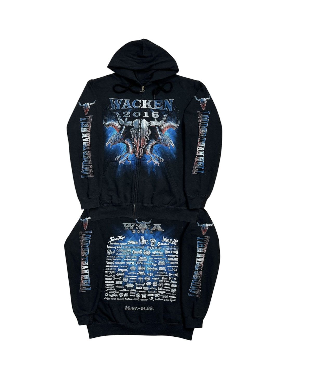 Band Tees × Vintage Hoodie Wacken 2015 Metal Festival Zipped Black Size US L / EU 52-54 / 3 - 1 Thumbnail