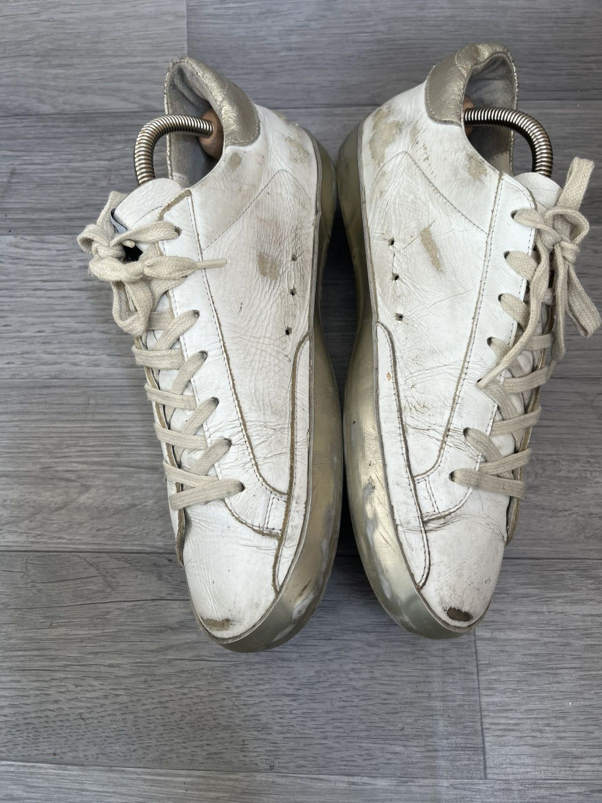 Golden Goose Golden goose superstar white leather distressed sneakers Size US 8 / EU 41 - 9 Thumbnail