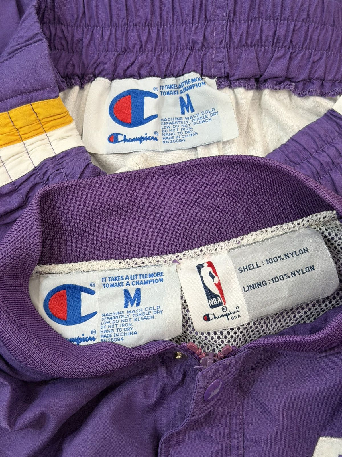 Champion Vintage 90s Champion LA Lakers NBA Warm Up Full Set Medium Size US M / EU 48-50 / 2 - 3 Thumbnail