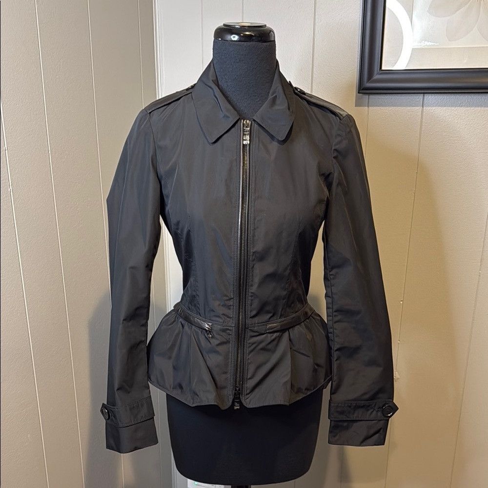 Burberry Burberry Women’s 2 Charcoal Utility Jacket Peplum Waist Size XS / US 0-2 / IT 36-38 - 1 Thumbnail